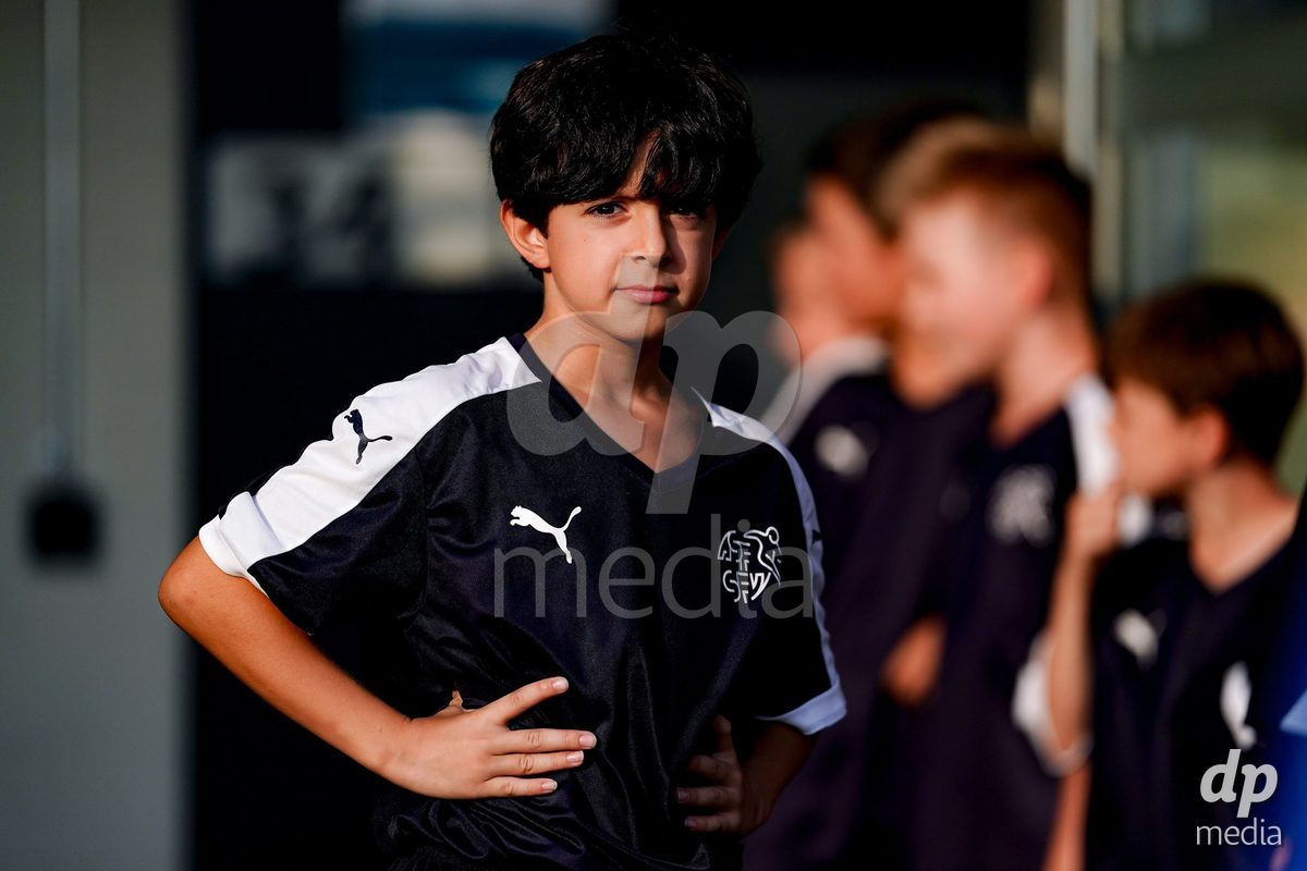 OBERE AU, Switzerland - September 8: Kids of Swiss Football Federation during the International Friendly U20 match between Switzerland and Luxembourg at TBD on September 8, 2026 in Obere Au, Switzerland.