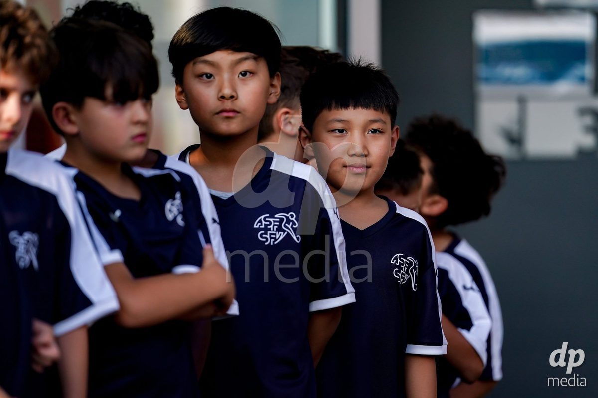 OBERE AU, Switzerland - September 8: Kids of Swiss Football Federation during the International Friendly U20 match between Switzerland and Luxembourg at TBD on September 8, 2026 in Obere Au, Switzerland.