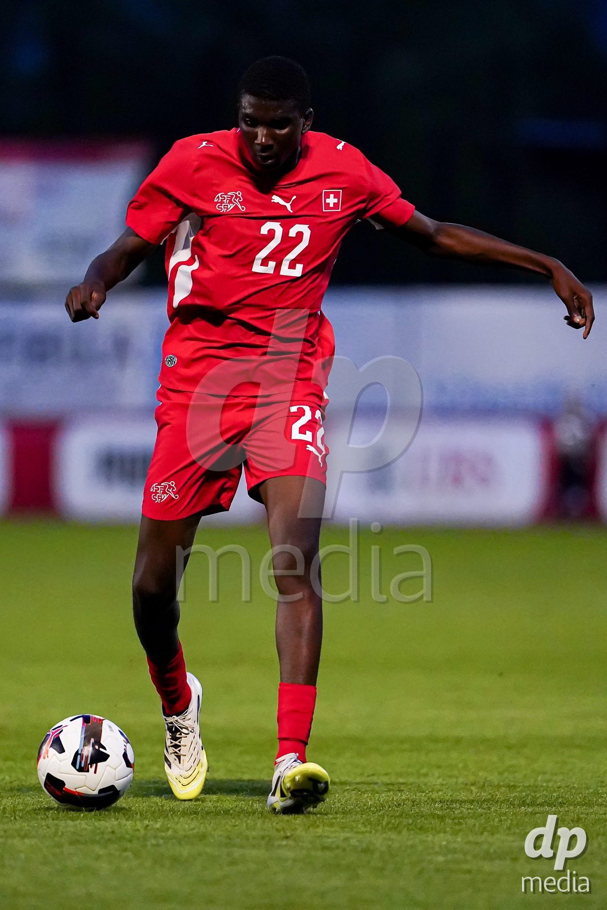 OBERE AU, Switzerland - September 8: Marc-Sébastien Massée (Marc-Sebastien Massee) of Switzerland controls the ball during the International Friendly U20 match between Switzerland and Luxembourg at TBD on September 8, 2026 in Obere Au, Switzerland.