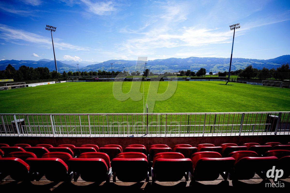 Rapperswil, Switzerland - September 12: General view of Grünfeld stadium prior to the AXA Women's Super League match between FC Rapperswil-Jona and Servette FC Chenois Feminin at Stadion Grünfeld on September 12, 2026 in Rapperswil, Switzerland.