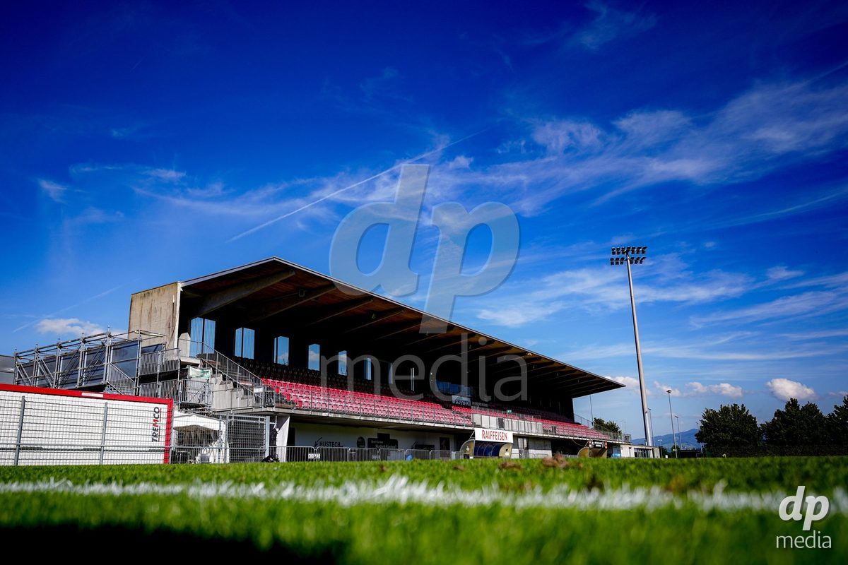 Rapperswil, Switzerland - September 12: General view of Grünfeld stadium prior to the AXA Women's Super League match between FC Rapperswil-Jona and Servette FC Chenois Feminin at Stadion Grünfeld on September 12, 2026 in Rapperswil, Switzerland.