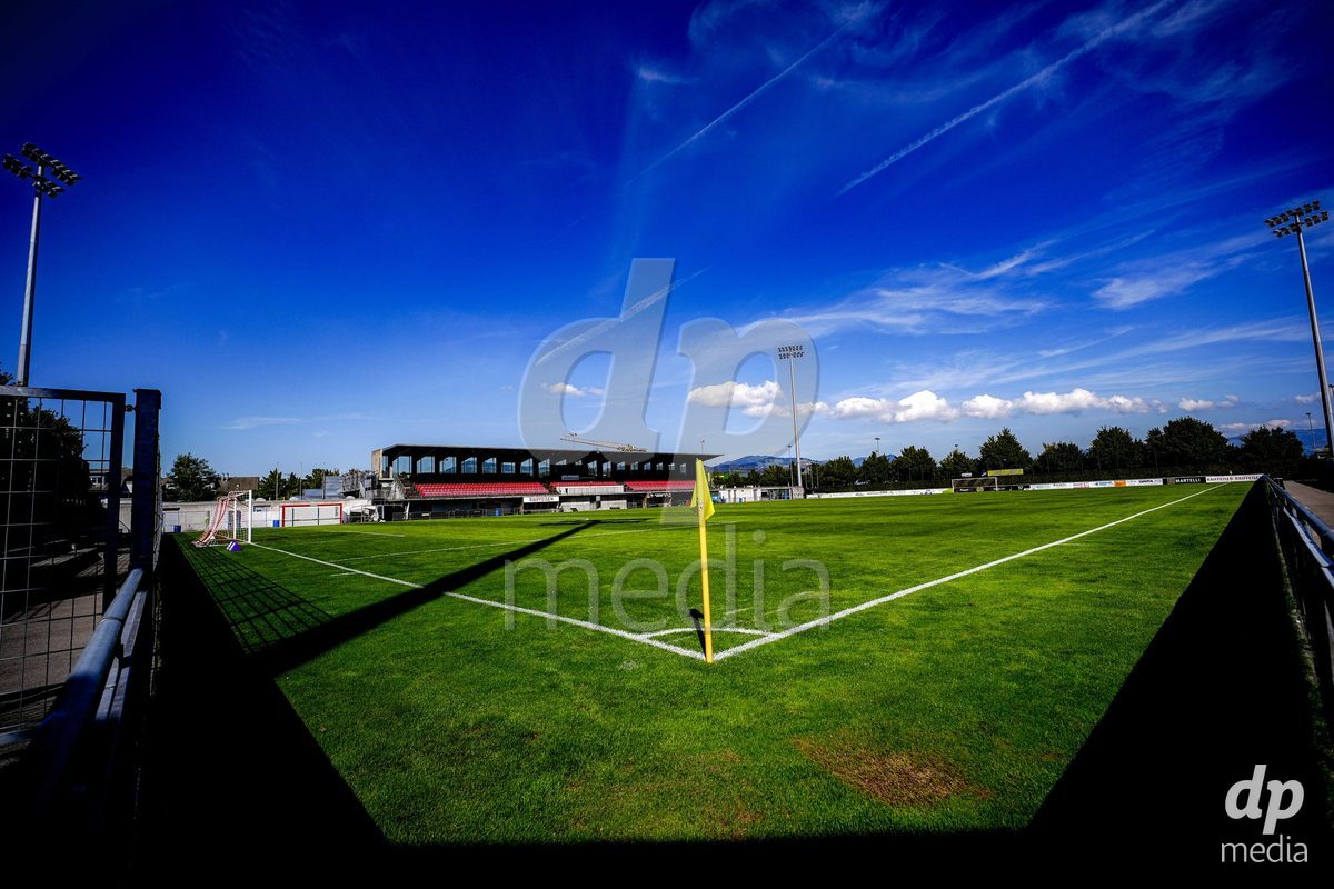 Rapperswil, Switzerland - September 12: General view of Grünfeld stadium prior to the AXA Women's Super League match between FC Rapperswil-Jona and Servette FC Chenois Feminin at Stadion Grünfeld on September 12, 2026 in Rapperswil, Switzerland.