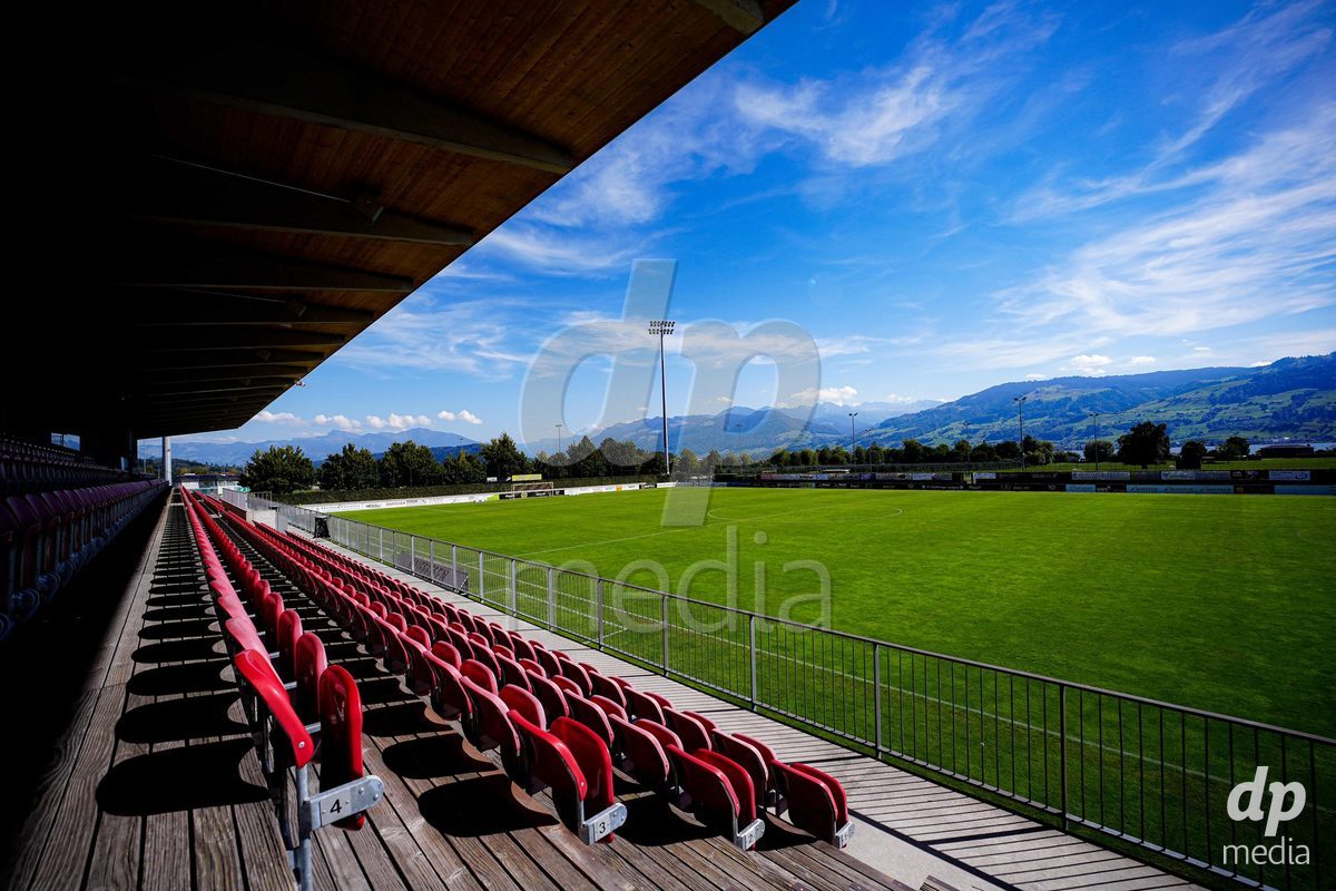 Rapperswil, Switzerland - September 12: General view of Grünfeld stadium prior to the AXA Women's Super League match between FC Rapperswil-Jona and Servette FC Chenois Feminin at Stadion Grünfeld on September 12, 2026 in Rapperswil, Switzerland.