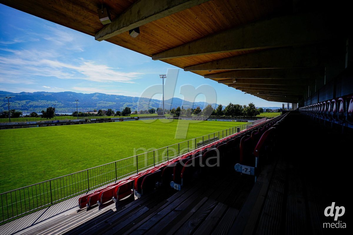 Rapperswil, Switzerland - September 12: General view of Grünfeld stadium prior to the AXA Women's Super League match between FC Rapperswil-Jona and Servette FC Chenois Feminin at Stadion Grünfeld on September 12, 2026 in Rapperswil, Switzerland.