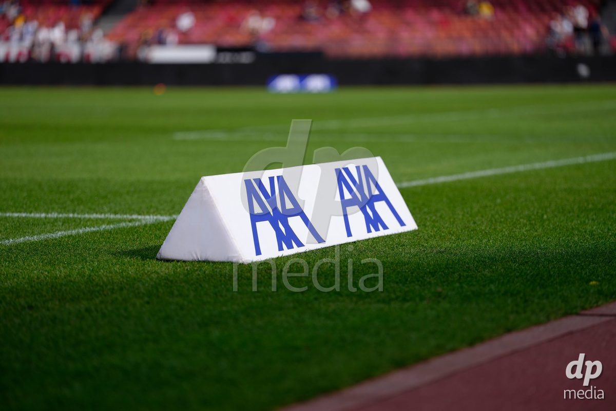 Zurich, Switzerland - September 13: AXA sponsoring banner at the pitch during the AXA Women's Super League match between FC Zurich and FC Basel 1893 at Stadion Letzigrund on September 13, 2026 in Zurich, Switzerland.