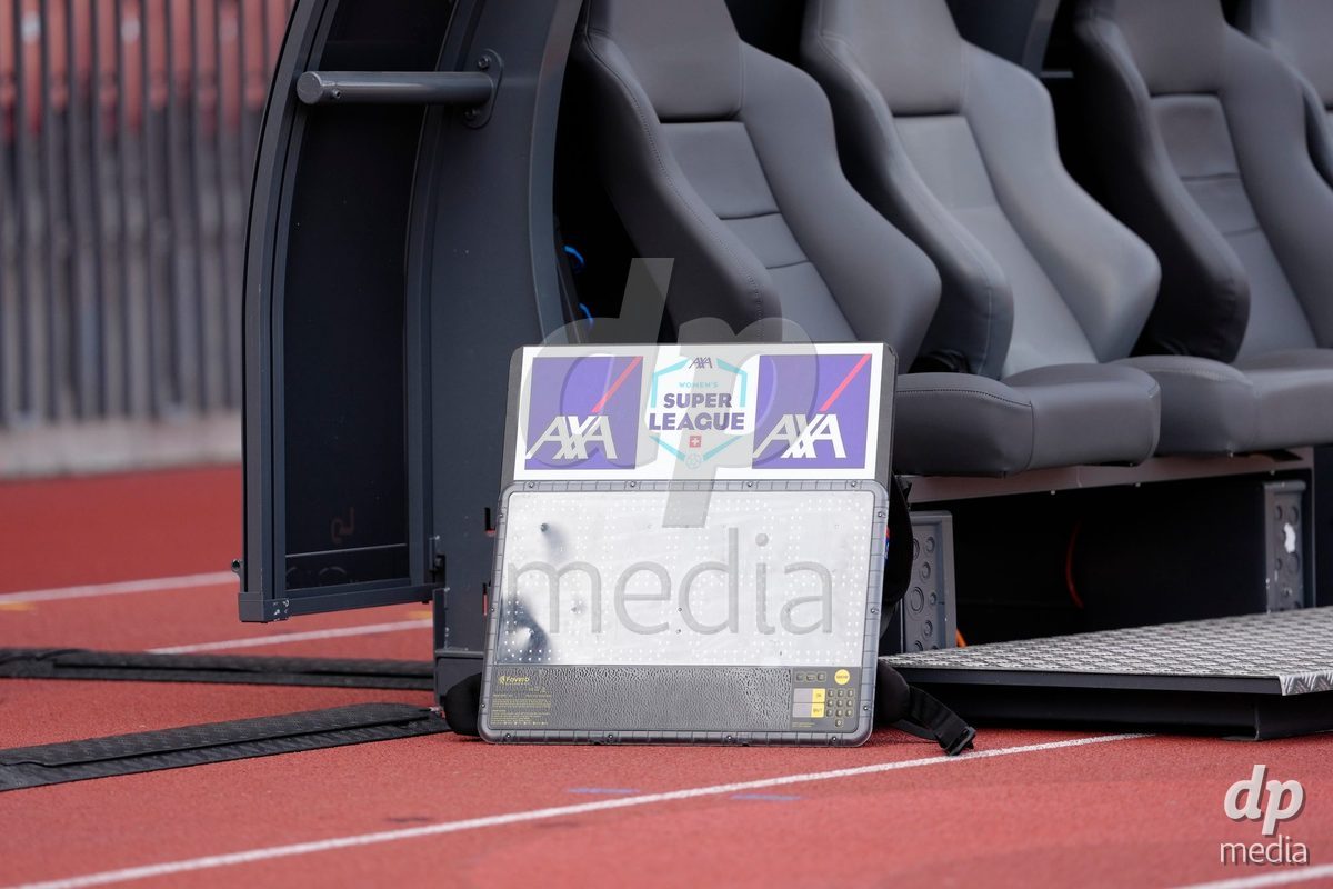 Zurich, Switzerland - September 13: AXA Women’s Super League substitution board during the AXA Women's Super League match between FC Zurich and FC Basel 1893 at Stadion Letzigrund on September 13, 2026 in Zurich, Switzerland.