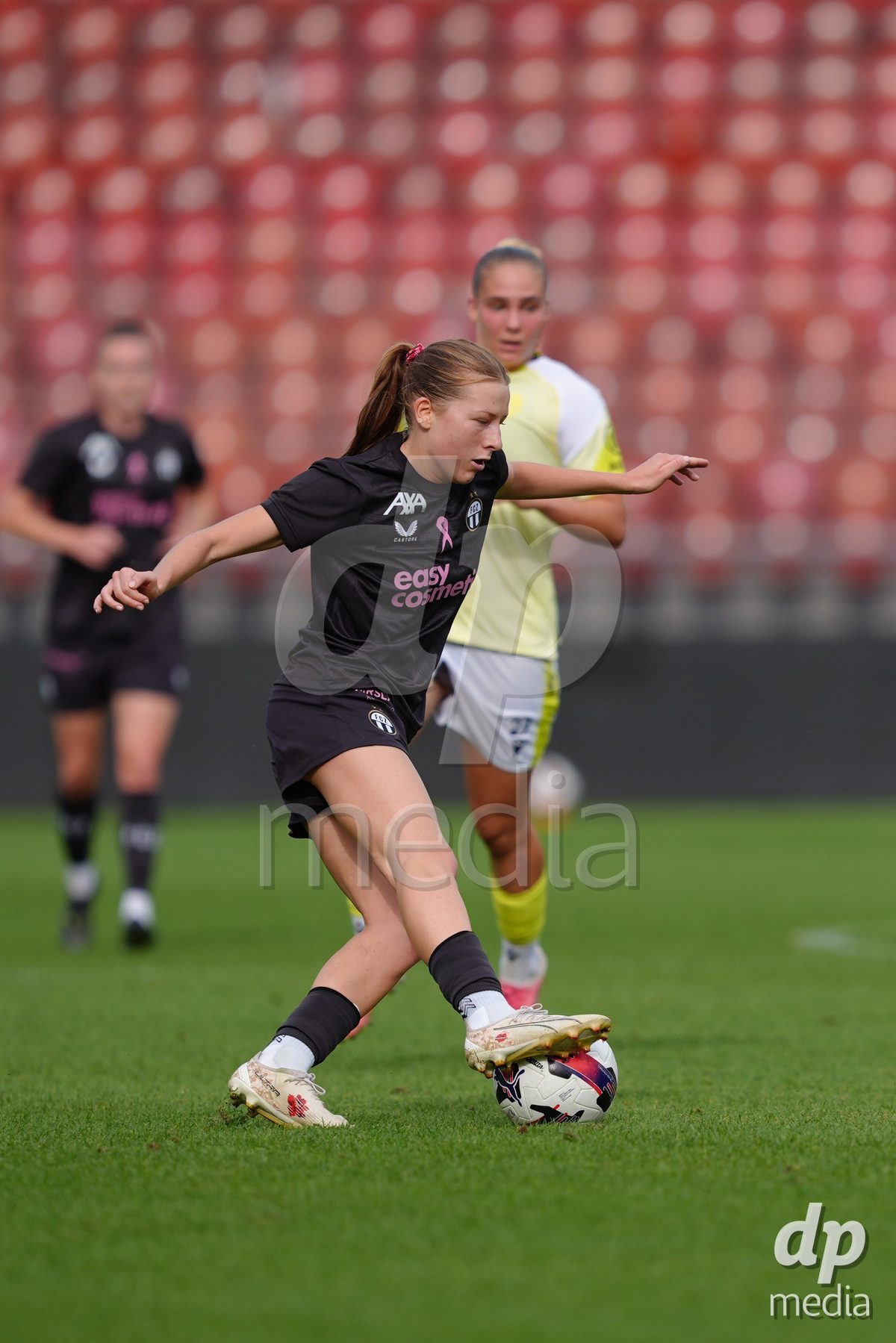 Zurich, Switzerland - September 13: Marlene Wild of FC Zürich against Emilia Soiron of FC Basel 1893 during the AXA Women's Super League match between FC Zurich and FC Basel 1893 at Stadion Letzigrund on September 13, 2026 in Zurich, Switzerland.