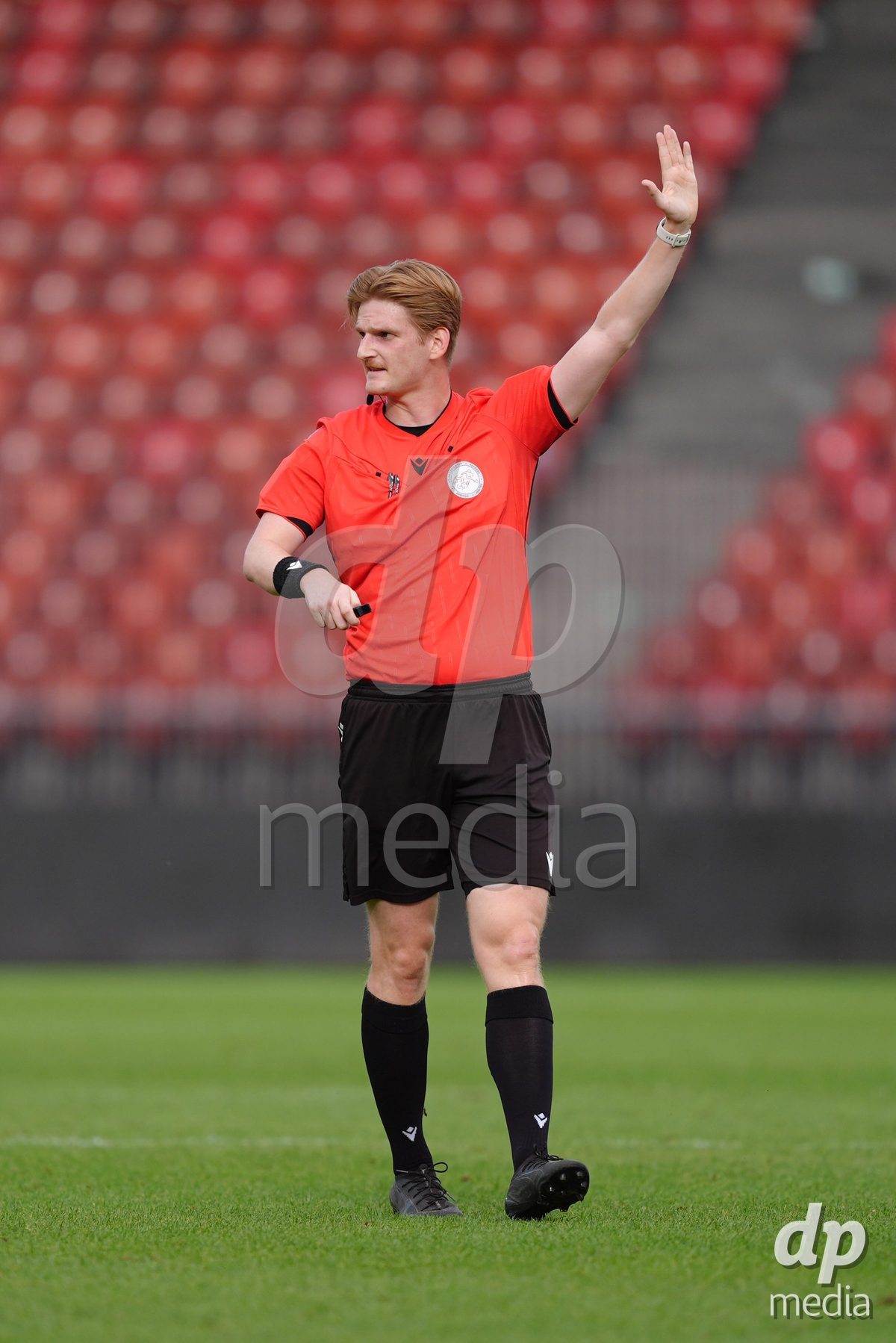Zurich, Switzerland - September 13: Referee Samuel Gubic during the AXA Women's Super League match between FC Zurich and FC Basel 1893 at Stadion Letzigrund on September 13, 2026 in Zurich, Switzerland.