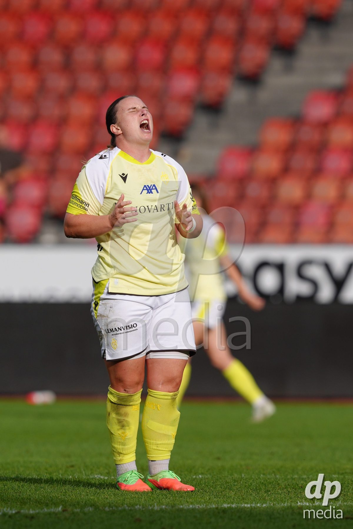 Zurich, Switzerland - September 13: Julia Denise Matuschewski of FC Basel 1893 screams after big chance during the AXA Women's Super League match between FC Zurich and FC Basel 1893 at Stadion Letzigrund on September 13, 2026 in Zurich, Switzerland.