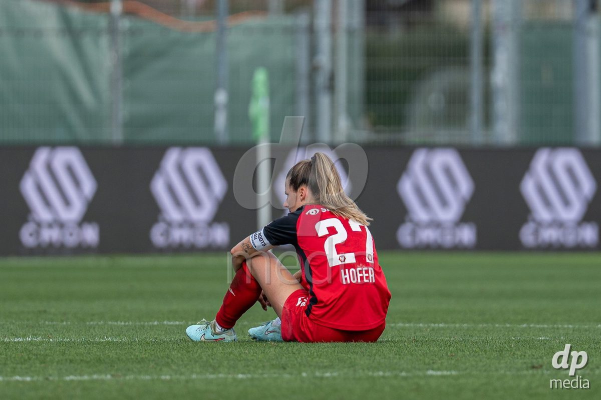 YVERDON-LES-BAINS - SWITZERLAND - SEPTEMBER 13 : Celia Hofer of FC Aarau Frauen during the AXA Women's Super League match between Yverdon Sport Women and FC Aarau Frauen at Stade Municipal on September 13, 2026 in Yverdon-les-Bains, Switzerland.