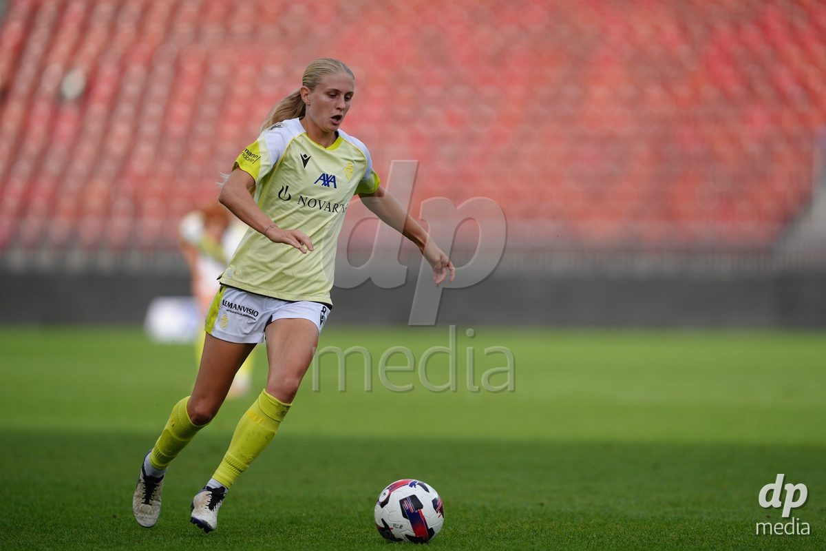Zurich, Switzerland - September 13: Jacqueline Anne Hand of FC Basel 1893 during the AXA Women's Super League match between FC Zurich and FC Basel 1893 at Stadion Letzigrund on September 13, 2026 in Zurich, Switzerland.