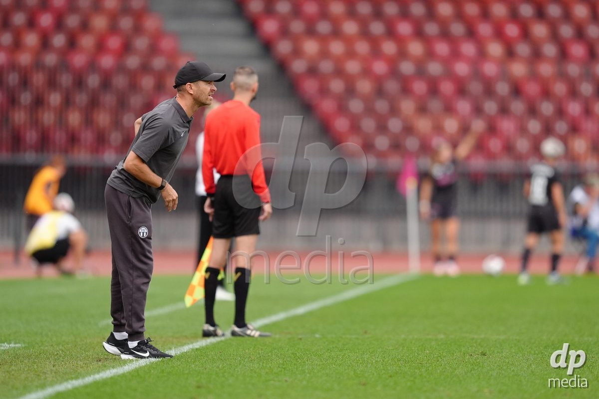 Zurich, Switzerland - September 13: Alessandro Mangiarratti coach of FC Zurich during the AXA Women's Super League match between FC Zurich and FC Basel 1893 at Stadion Letzigrund on September 13, 2026 in Zurich, Switzerland.