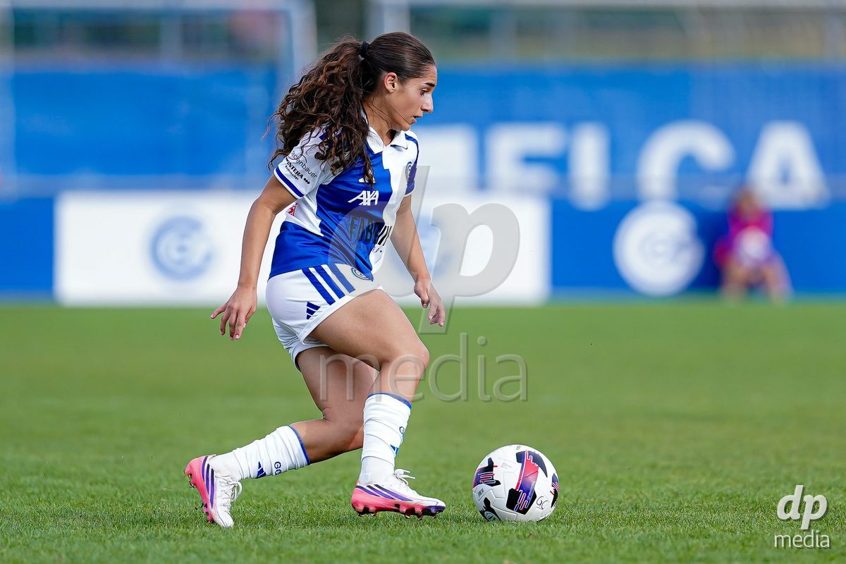 NIEDERHASLI, SWITZERLAND - September 13: Ilaria Maddaloni of GC Frauenfussball controls the ball during the AXA Women's Super League match between GC Frauenfussball and FC Luzern at GC Campus on September 13, 2026 in Niederhasli, Switzerland.