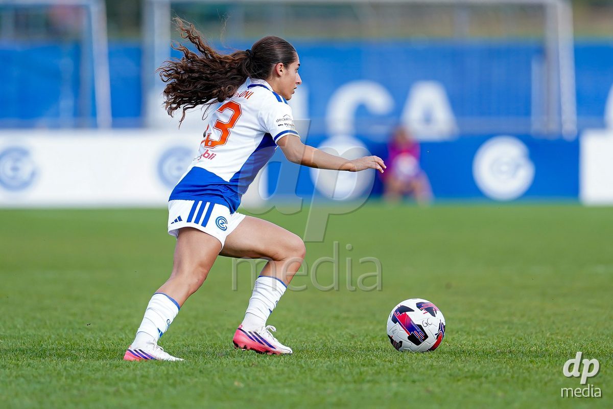 NIEDERHASLI, SWITZERLAND - September 13: Ilaria Maddaloni of GC Frauenfussball controls the ball during the AXA Women's Super League match between GC Frauenfussball and FC Luzern at GC Campus on September 13, 2026 in Niederhasli, Switzerland.