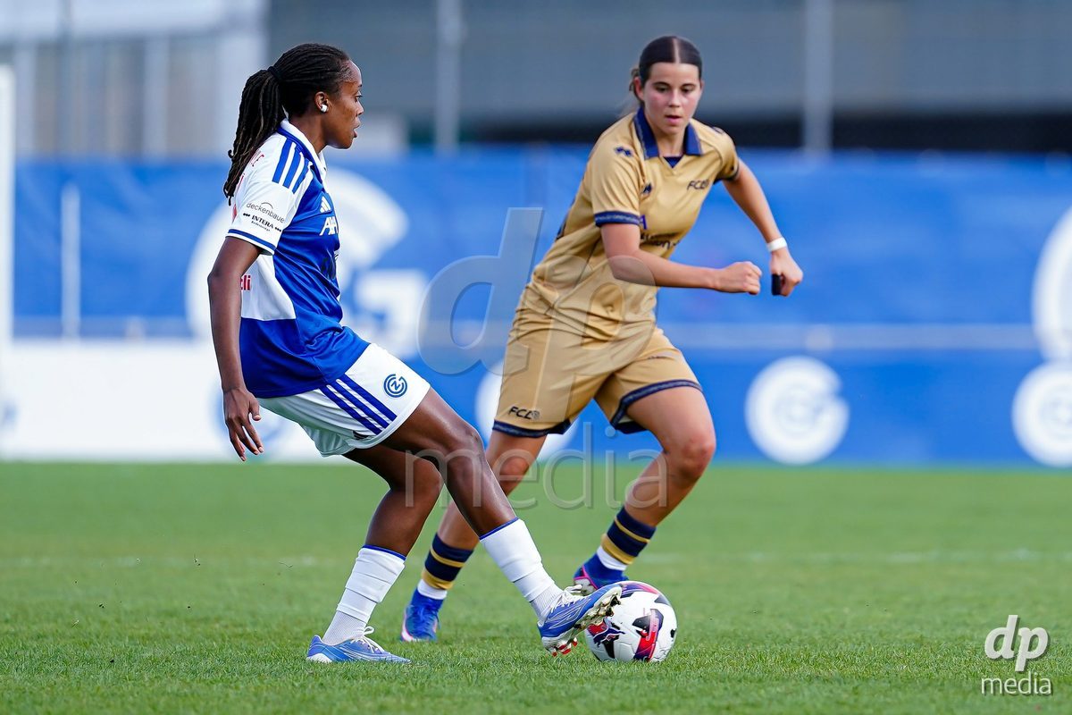 NIEDERHASLI, SWITZERLAND - September 13: Paige Bailey-Gayle of GC Frauenfussball controls the ball during the AXA Women's Super League match between GC Frauenfussball and FC Luzern at GC Campus on September 13, 2026 in Niederhasli, Switzerland.