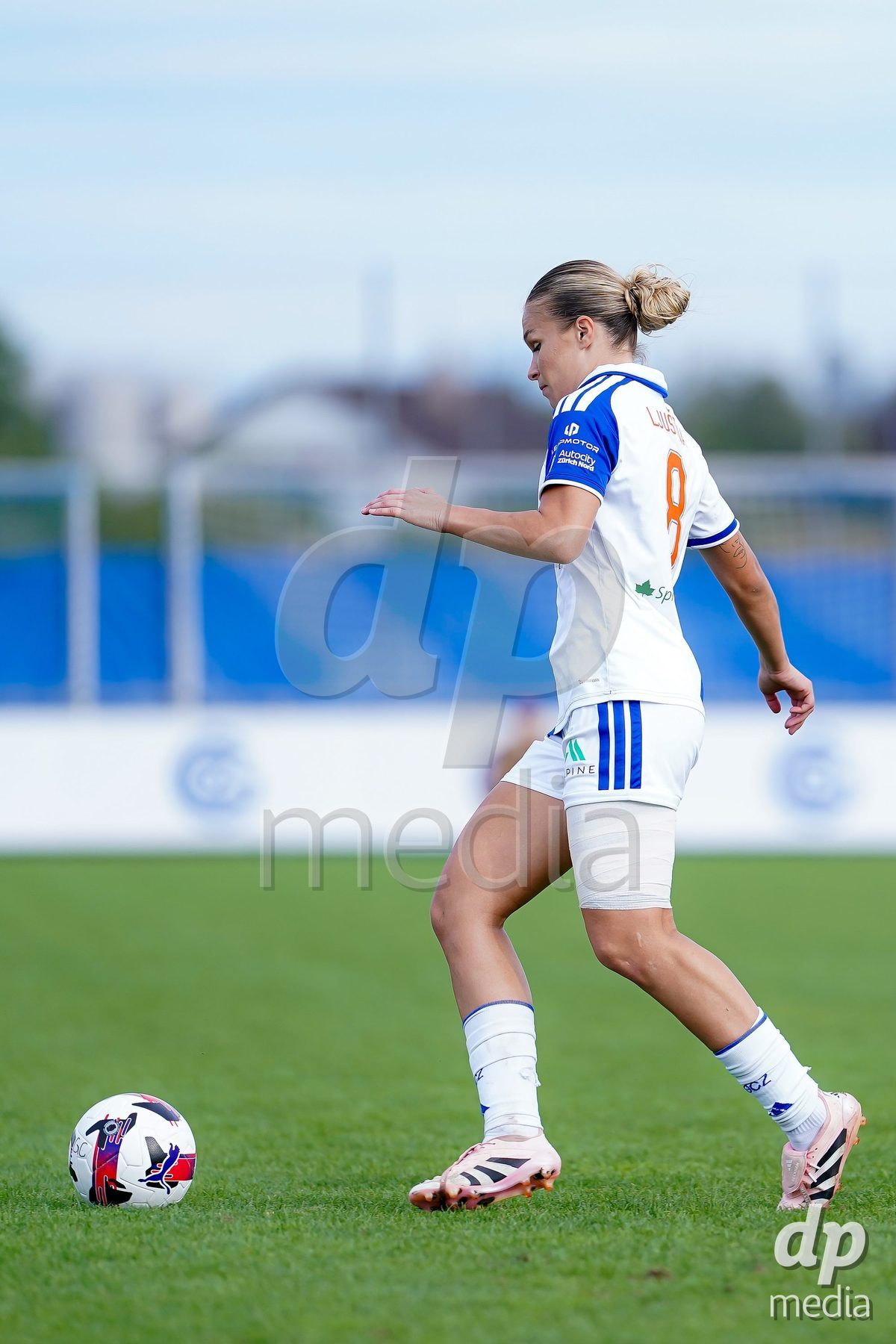 NIEDERHASLI, SWITZERLAND - September 13: Ella Ljustina of GC Frauenfussball in action during the AXA Women's Super League match between GC Frauenfussball and FC Luzern at GC Campus on September 13, 2026 in Niederhasli, Switzerland.