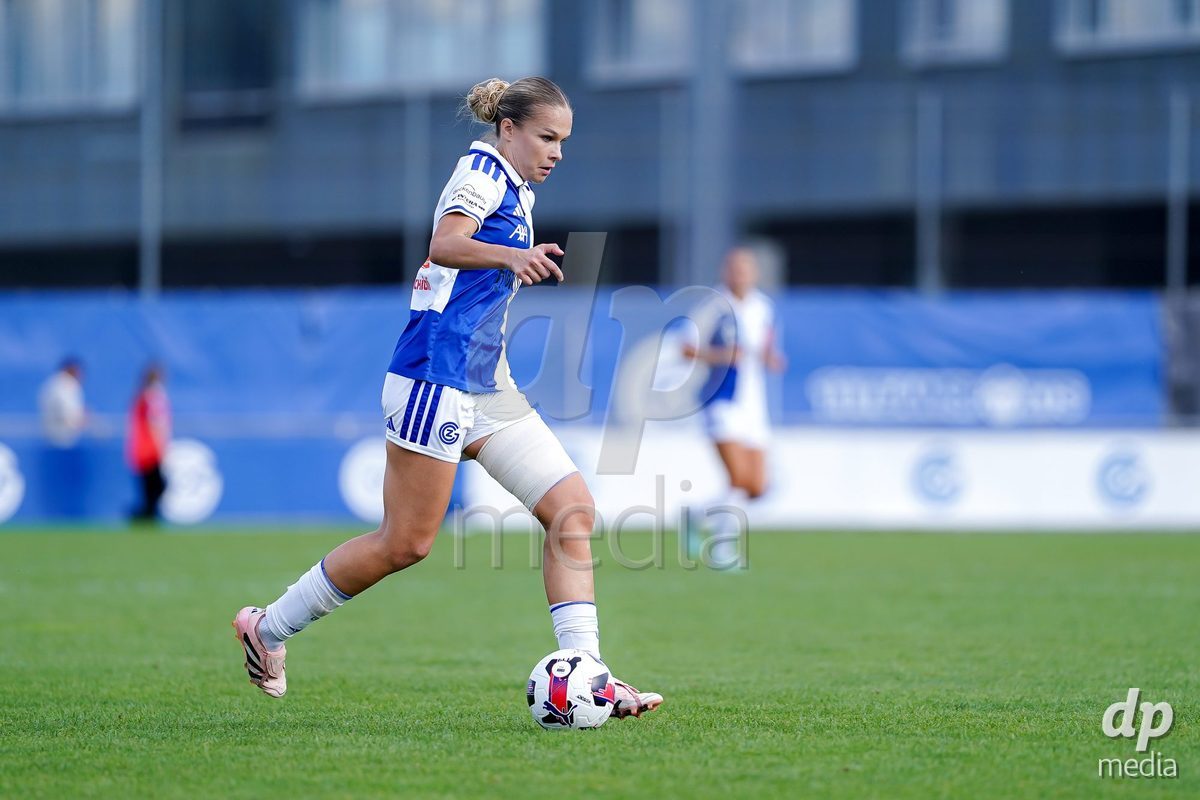 NIEDERHASLI, SWITZERLAND - September 13: Ella Ljustina of GC Frauenfussball controls the ball during the AXA Women's Super League match between GC Frauenfussball and FC Luzern at GC Campus on September 13, 2026 in Niederhasli, Switzerland.