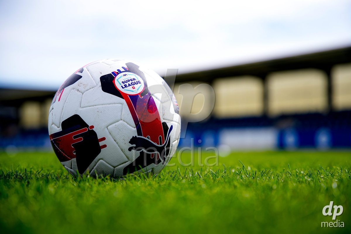 NIEDERHASLI, SWITZERLAND - September 13: Official AXA Women's Super League match ball prior to the AXA Women's Super League match between GC Frauenfussball and FC Luzern at GC Campus on September 13, 2026 in Niederhasli, Switzerland.