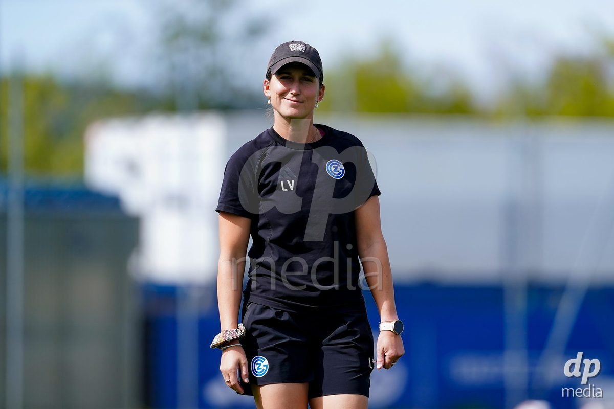 NIEDERHASLI, SWITZERLAND - September 13: Laura Vetterlein, Head Coach of GC Frauenfussball, prior to the AXA Women's Super League match between GC Frauenfussball and FC Luzern at GC Campus on September 13, 2026 in Niederhasli, Switzerland.