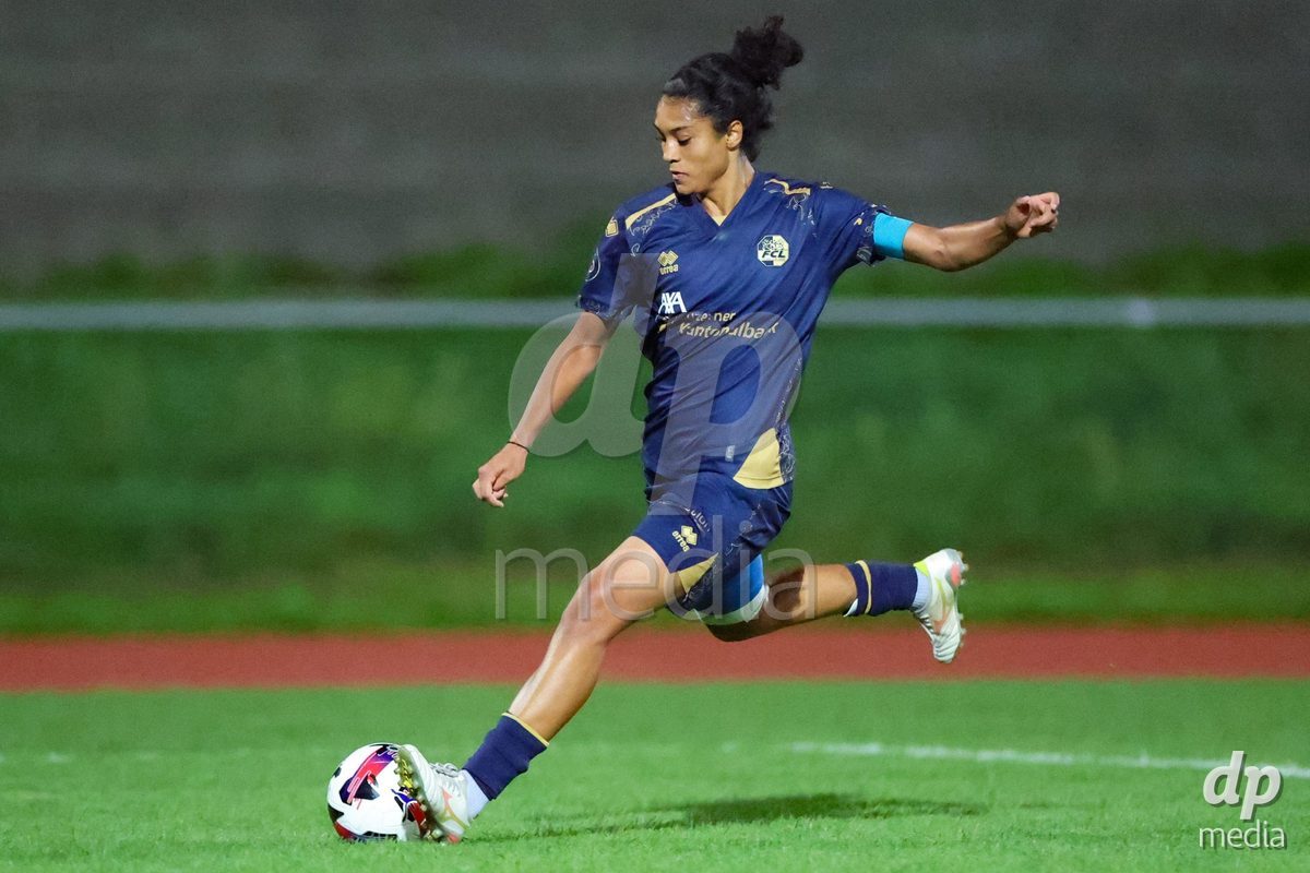 LUZERN, SWITZERLAND - SEPTEMBER 18: Aldiana Amuchie (18, FC Luzern) during the AXA Women's Super League match between FC Luzern and FC Yverdon Women at Hubelmatt on September 18, 2026 in Luzern, Switzerland.