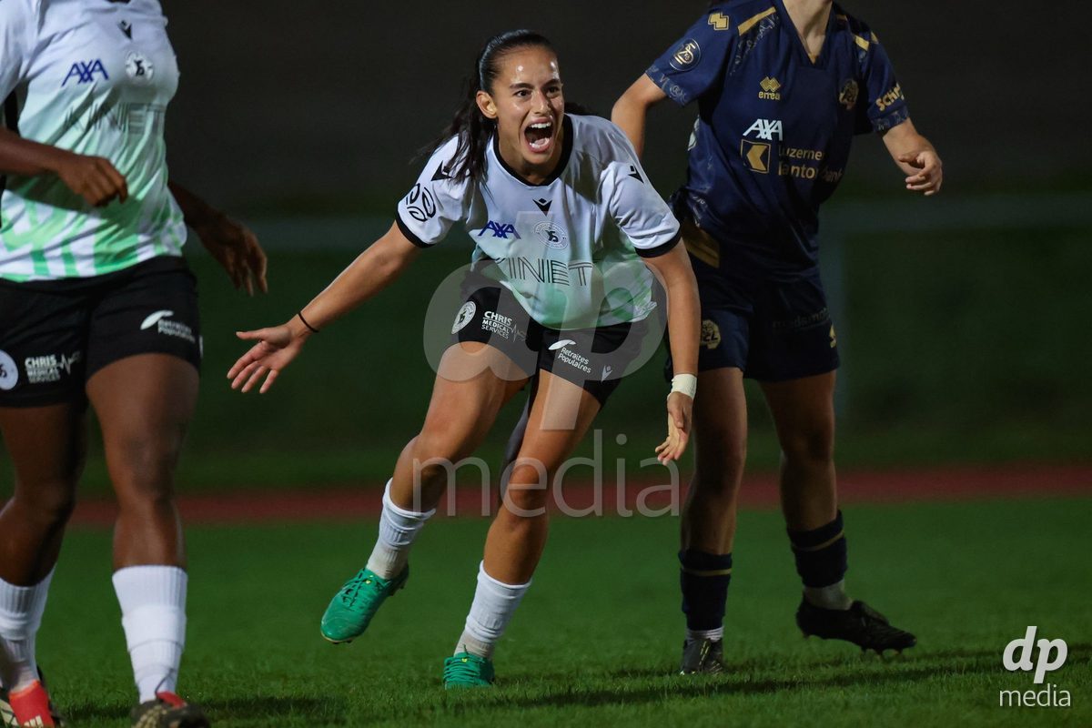 LUZERN, SWITZERLAND - SEPTEMBER 18: Ines Khiri (9, Yverdon Sport FC) during the AXA Women's Super League match between FC Luzern and FC Yverdon Women at Hubelmatt on September 18, 2026 in Luzern, Switzerland.