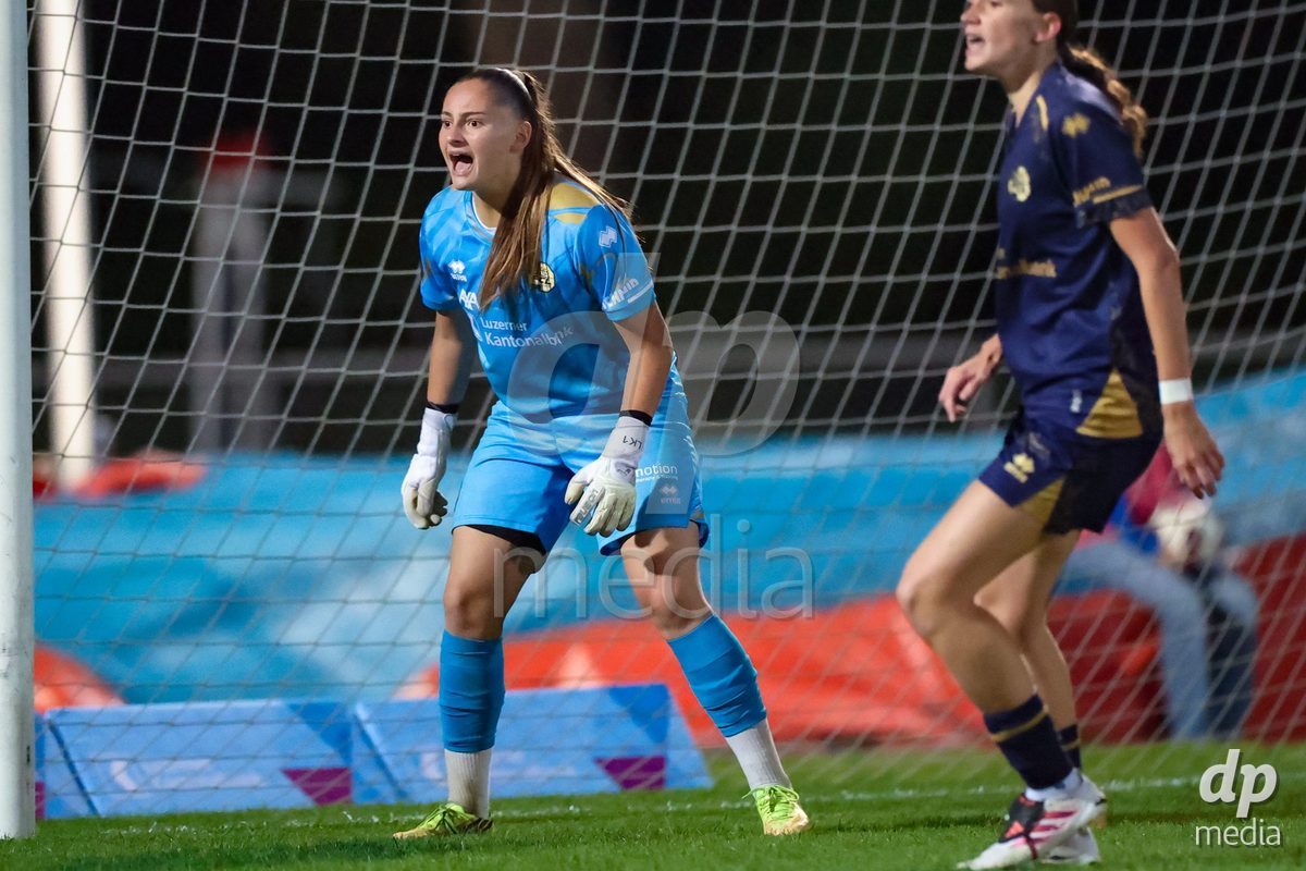 LUZERN, SWITZERLAND - SEPTEMBER 18: Lea Kramoviku (1, FC Luzern) during the AXA Women's Super League match between FC Luzern and FC Yverdon Women at Hubelmatt on September 18, 2026 in Luzern, Switzerland.