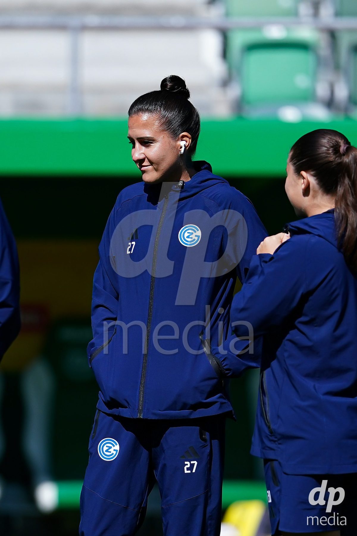 ST. GALLEN, SWITZERLAND - SEPTEMBER 19: Players of GC Frauenfussball arrival during the AXA Women's Super League match between FC St. Gallen 1879 and GC Frauenfussball at Berit Sitterstadion on September 19, 2026 in St. Gallen, Switzerland.