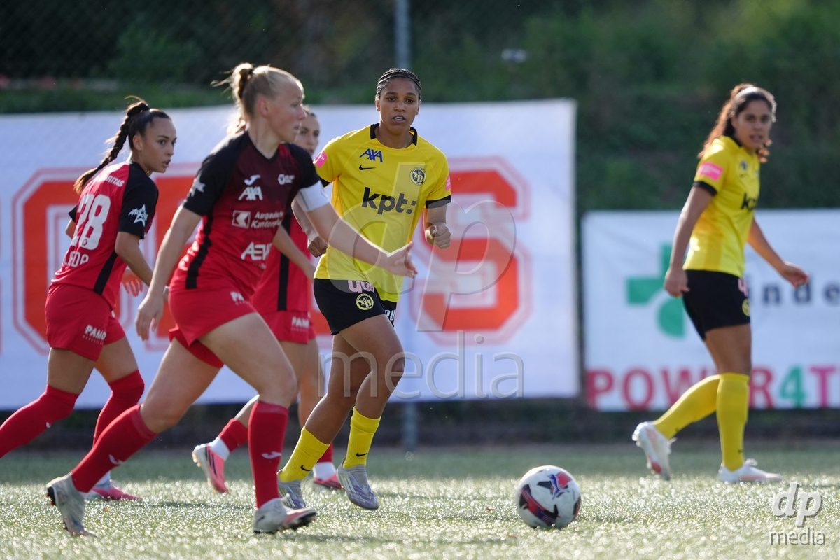 AARAU, SWITZERLAND - SEPTEMBER 19: Josephine Afua Kyerewaa Bonsu of BSC YB Frauen during the AXA Women's Super League match between FC Aarau Frauen and BSC YB Frauen at Sportanlage Schachen on September 19, 2026 in Aarau, Switzerland.