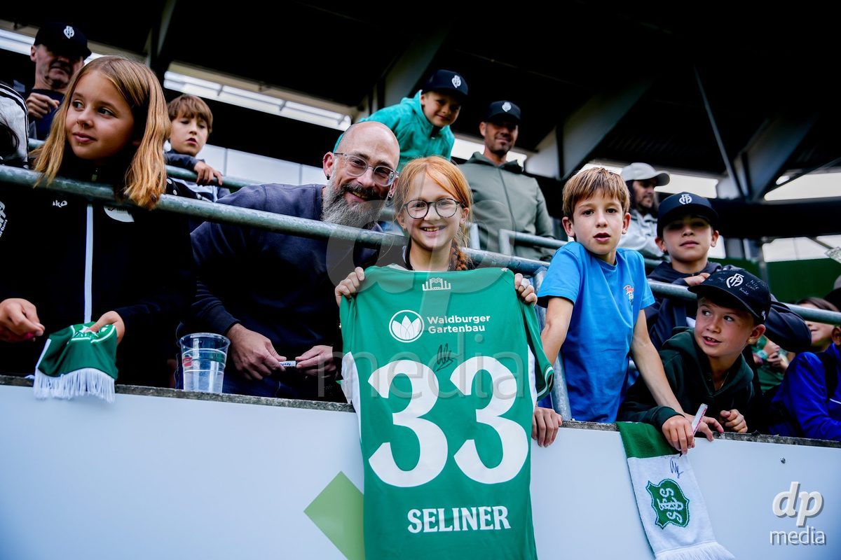 ST. GALLEN, SWITZERLAND - SEPTEMBER 19: Fans of St.Gallen 1879 after the AXA Women's Super League match between FC St. Gallen 1879 and GC Frauenfussball at Berit Sitterstadion on September 19, 2026 in St. Gallen, Switzerland.