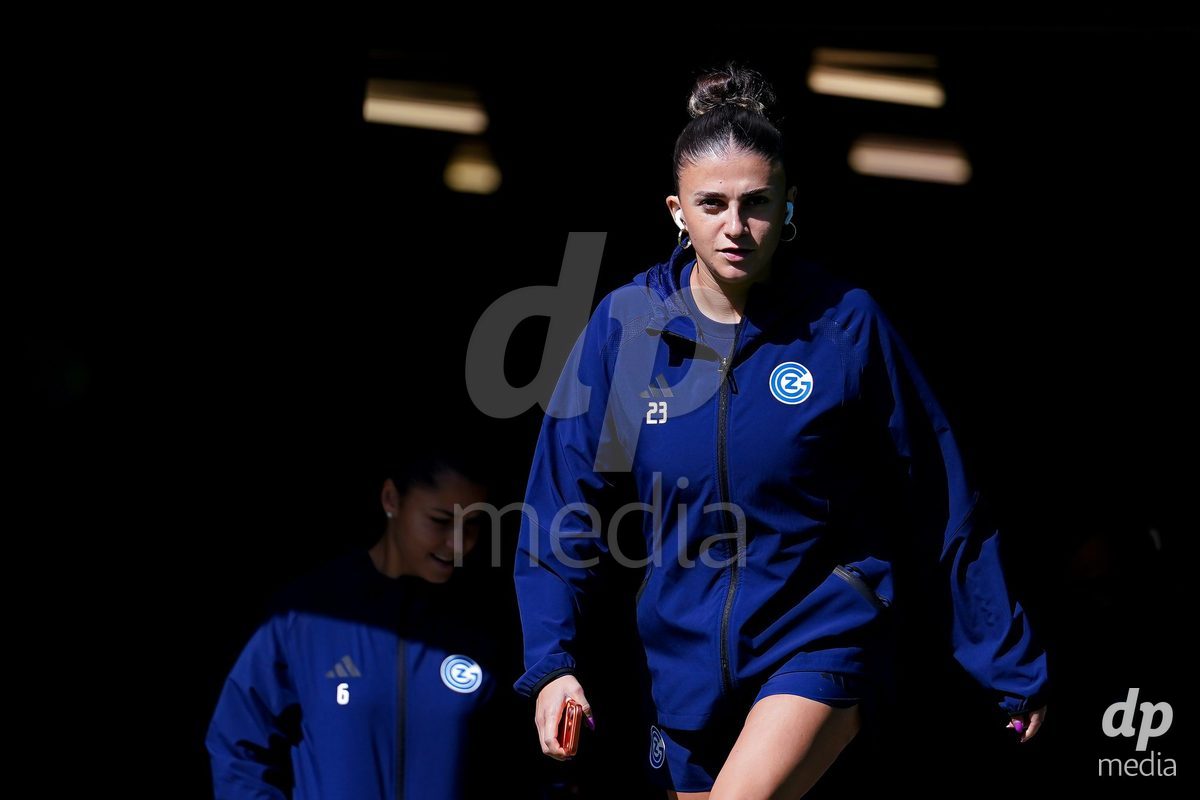 ST. GALLEN, SWITZERLAND - SEPTEMBER 19: Players of GC Frauenfussball arrival during the AXA Women's Super League match between FC St. Gallen 1879 and GC Frauenfussball at Berit Sitterstadion on September 19, 2026 in St. Gallen, Switzerland.