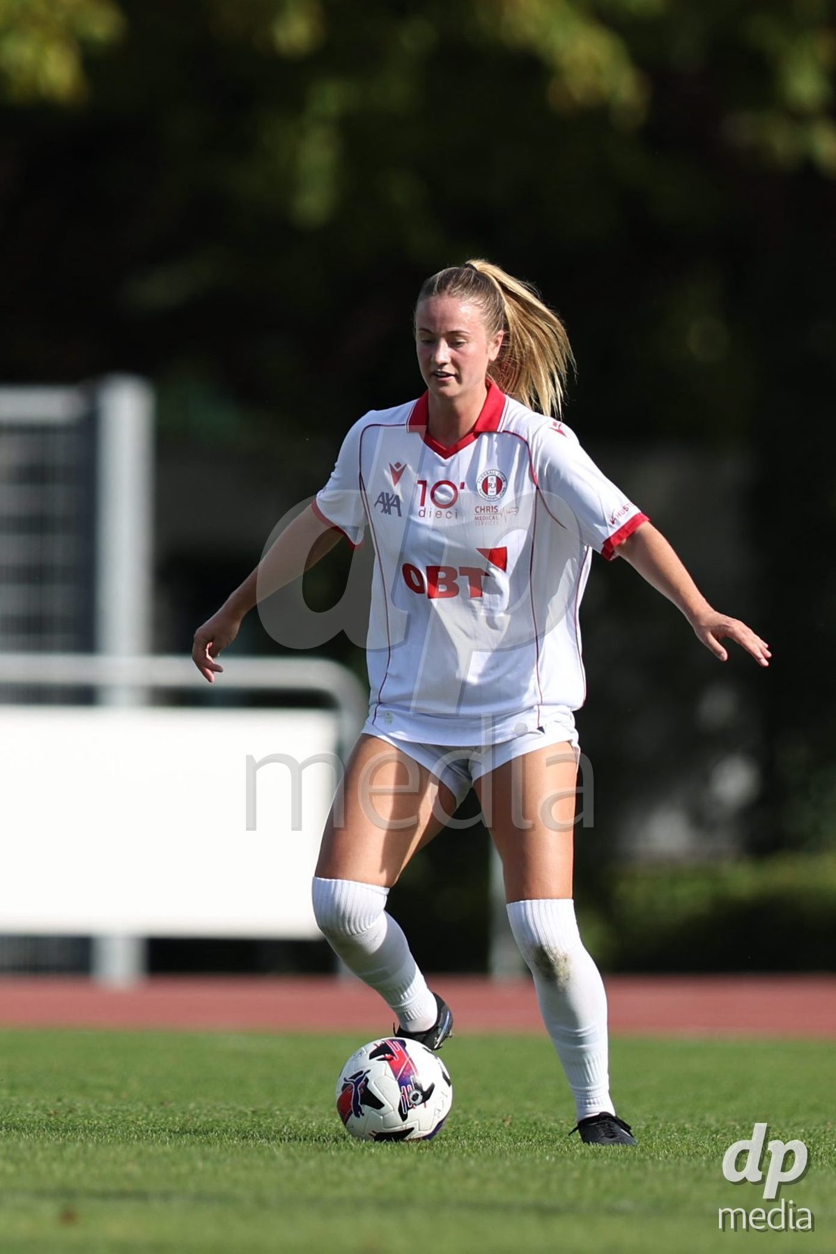 BASEL, SWITZERLAND - September 19: 21 Mackenzie Ann Duff of FC Rapperswil-Jona in action during the AXA Women's Super League match between FC Basel and FC Rapperswil-Jona at Leichtathletik-stadion on September 19, 2026 in Basel, Switzerland.
