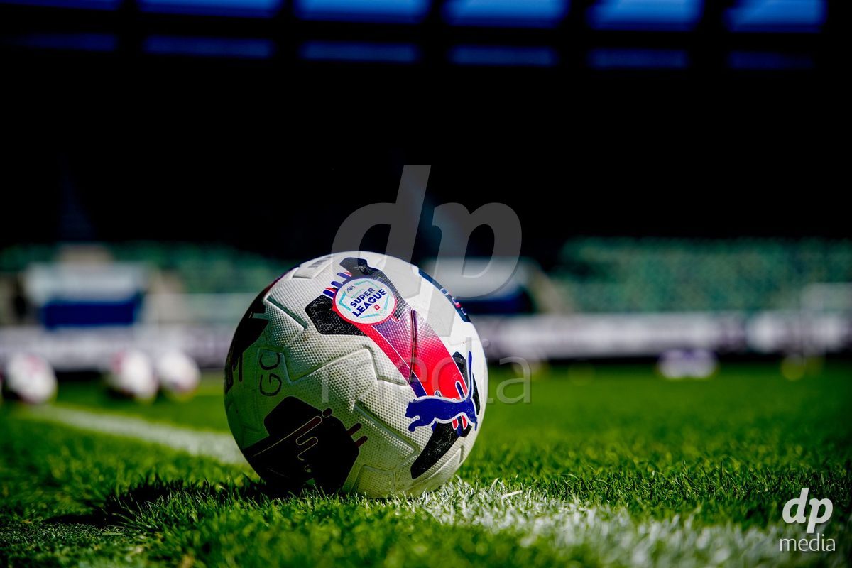 ST. GALLEN, SWITZERLAND - SEPTEMBER 19: AXA Women's Super League official match ball during the AXA Women's Super League match between FC St. Gallen 1879 and GC Frauenfussball at Berit Sitterstadion on September 19, 2026 in St. Gallen, Switzerland.