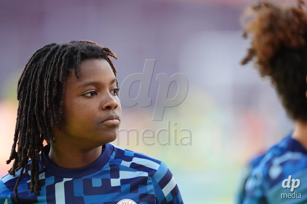 GENEVA, SWITZERLAND - SEPTEMBER 23: Garance Nein of Servette FC Chenois Feminin during the UEFA Women's Champions League match between Servette FC Chenois Feminin and OL Lyonnes at Stade de Geneve on September 23, 2026 in Geneva, Switzerland.