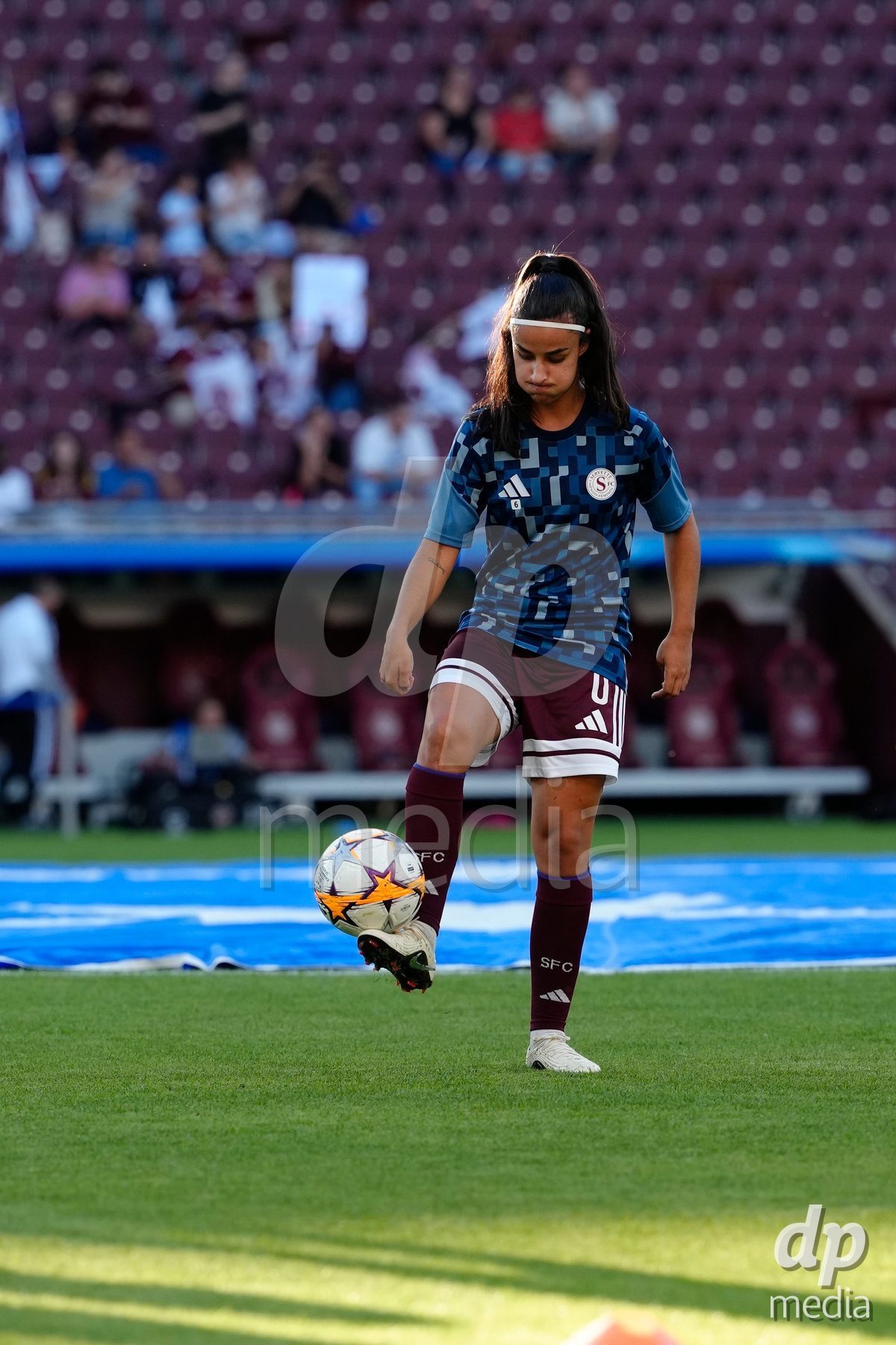 GENEVA, SWITZERLAND - SEPTEMBER 23: Paola Hernandez of Servette FC Chenois Feminin during warmup before the UEFA Women's Champions League match between Servette FC Chenois Feminin and OL Lyonnes at Stade de Geneve on September 23, 2026 in Geneva, Switzerland.