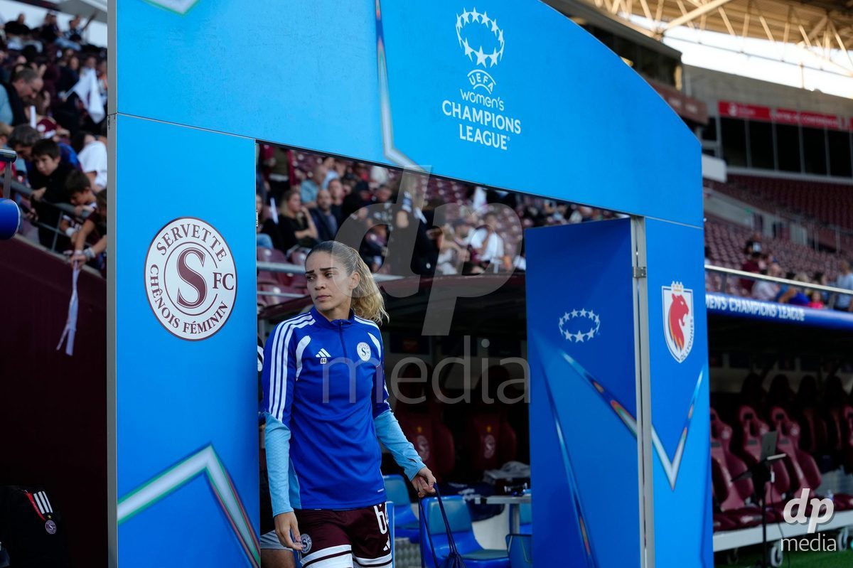 GENEVA, SWITZERLAND - SEPTEMBER 23: Stefanie Da Eira of Servette FC Chenois Feminin before the UEFA Women's Champions League match between Servette FC Chenois Feminin and OL Lyonnes at Stade de Geneve on September 23, 2026 in Geneva, Switzerland.