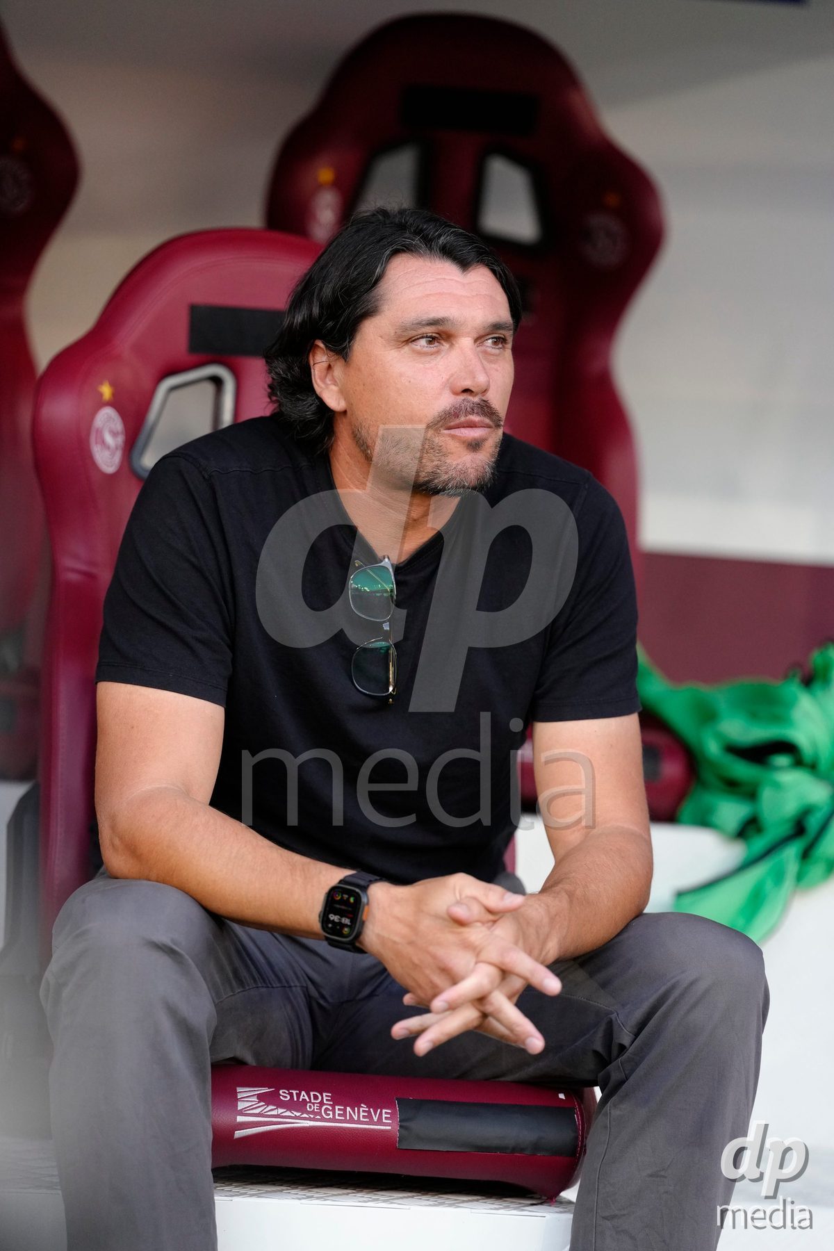 GENEVA, SWITZERLAND - SEPTEMBER 23: Head Coach Cristian Toro of Servette FC Chenois Feminin during the UEFA Women's Champions League match between Servette FC Chenois Feminin and OL Lyonnes at Stade de Geneve on September 23, 2026 in Geneva, Switzerland.