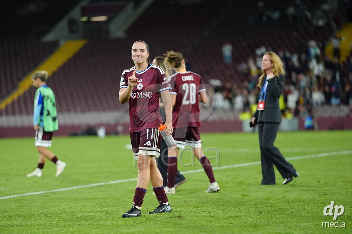 GENEVA, SWITZERLAND - SEPTEMBER 23: Magdalena Sobal of Servette FC Chenois Feminin after the UEFA Women's Champions League match between Servette FC Chenois Feminin and OL Lyonnes at Stade de Geneve on September 23, 2026 in Geneva, Switzerland.
