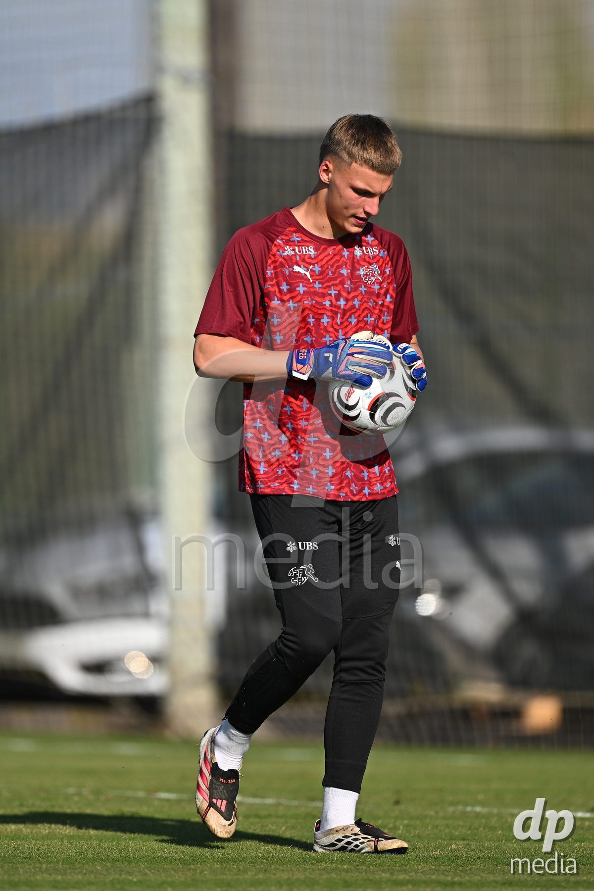 OLIVA NOVA, SPAIN - SEPTEMBER 23: Fehr, Henrik Goalkeeper of Switzerland during the International Friendly match between Switzerland U17 and Wales U17 at Oliva Nova Sports Center on September 23, 2026 in Oliva Nova, Spain.