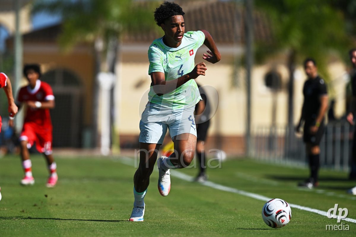 OLIVA NOVA, SPAIN - SEPTEMBER 23: Onwuzulike, Ifeanyichukwu of Switzerland during the International Friendly match between Switzerland U17 and Wales U17 at Oliva Nova Sports Center on September 23, 2026 in Oliva Nova, Spain.