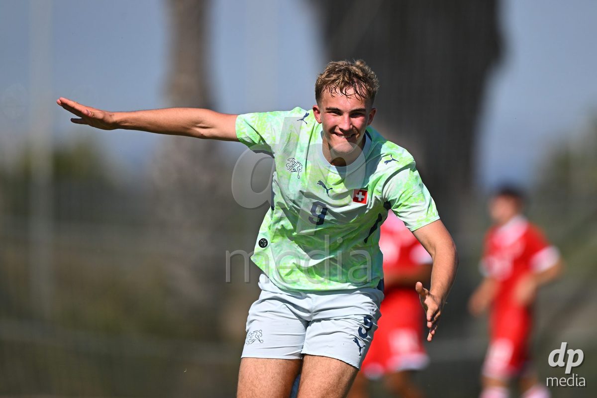 OLIVA NOVA, SPAIN - SEPTEMBER 23: Cavka, Niko of Switzerland during the International Friendly match between Switzerland U17 and Wales U17 at Oliva Nova Sports Center on September 23, 2026 in Oliva Nova, Spain.