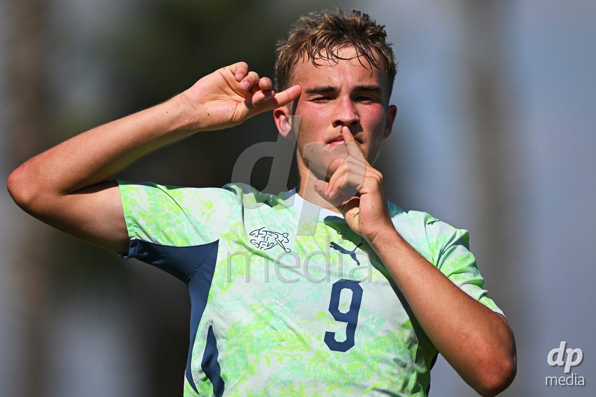OLIVA NOVA, SPAIN - SEPTEMBER 23: Cavka, Niko of Switzerland during the International Friendly match between Switzerland U17 and Wales U17 at Oliva Nova Sports Center on September 23, 2026 in Oliva Nova, Spain.