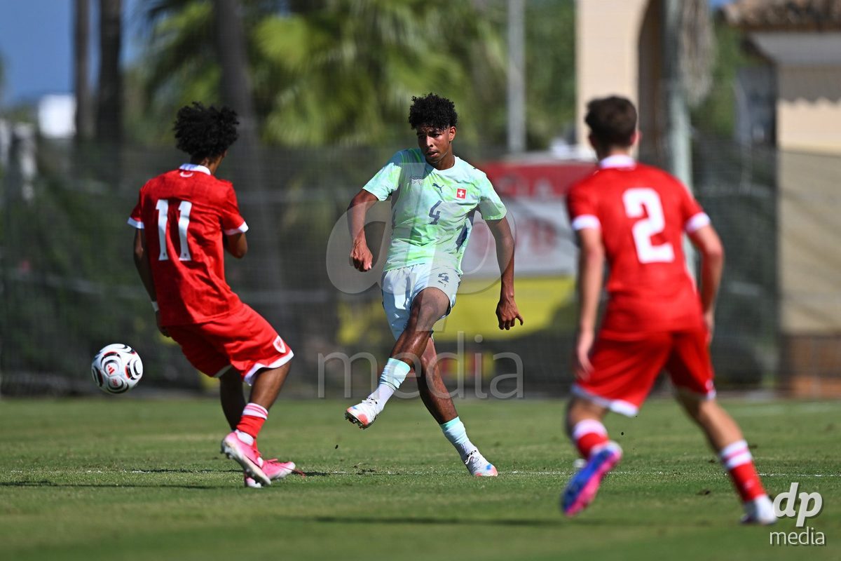 OLIVA NOVA, SPAIN - SEPTEMBER 23: Onwuzulike, Ifeanyichukwu of Switzerland during the International Friendly match between Switzerland U17 and Wales U17 at Oliva Nova Sports Center on September 23, 2026 in Oliva Nova, Spain.