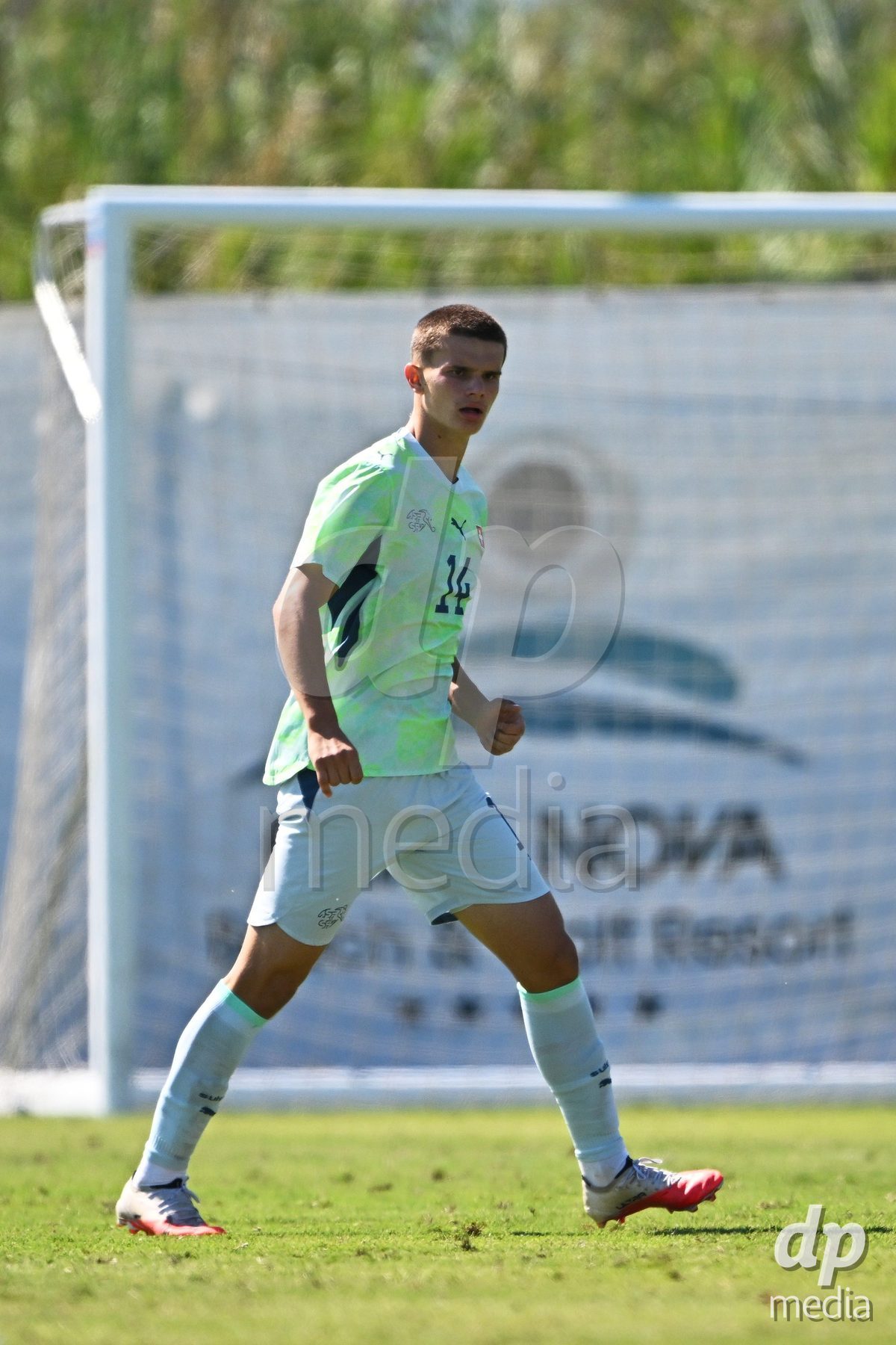 OLIVA NOVA, SPAIN - SEPTEMBER 23: Ivelj, Ivan of Switzerland during the International Friendly match between Switzerland U17 and Wales U17 at Oliva Nova Sports Center on September 23, 2026 in Oliva Nova, Spain.