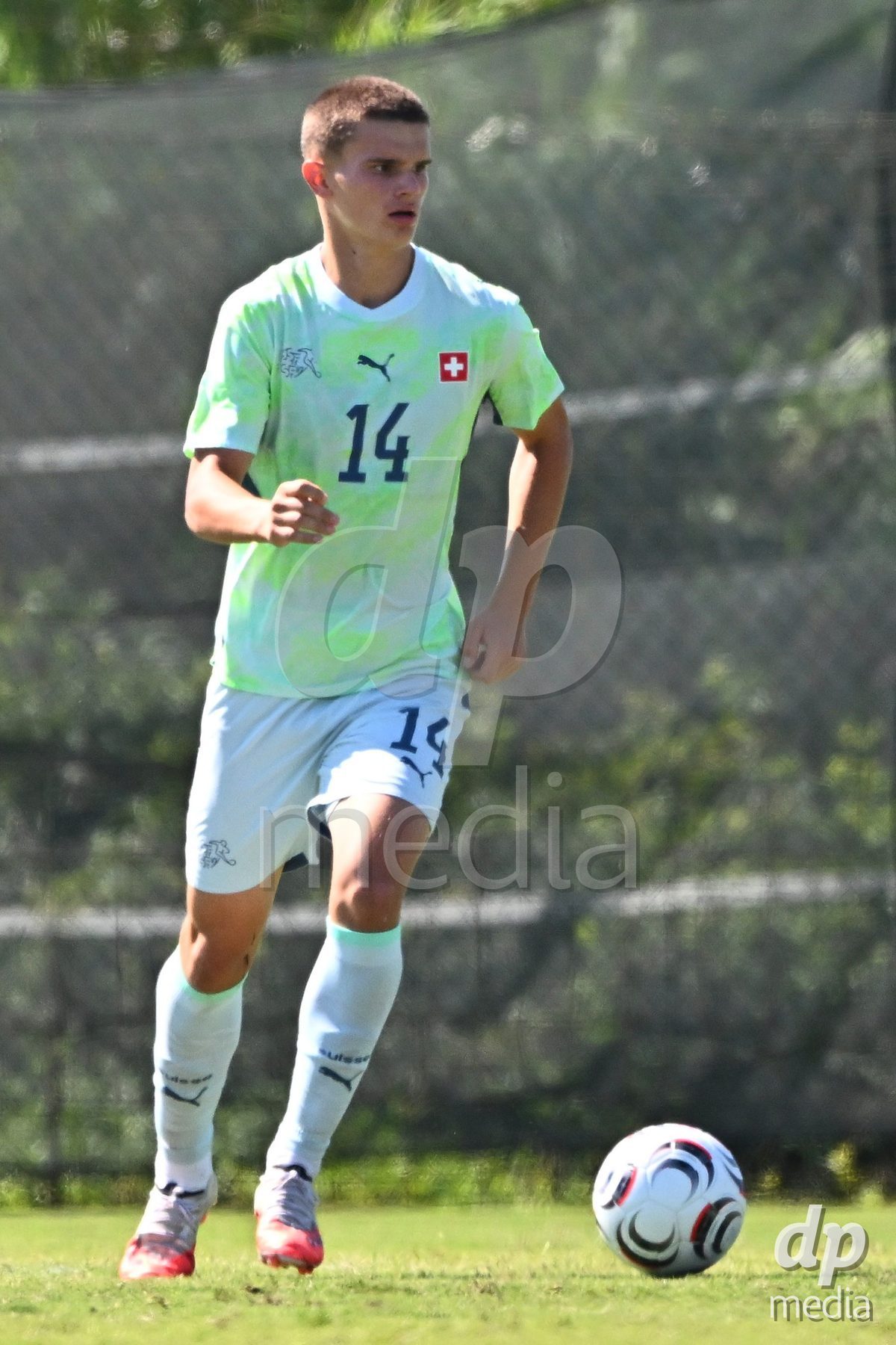 OLIVA NOVA, SPAIN - SEPTEMBER 23: Ivelj, Ivan of Switzerland during the International Friendly match between Switzerland U17 and Wales U17 at Oliva Nova Sports Center on September 23, 2026 in Oliva Nova, Spain.