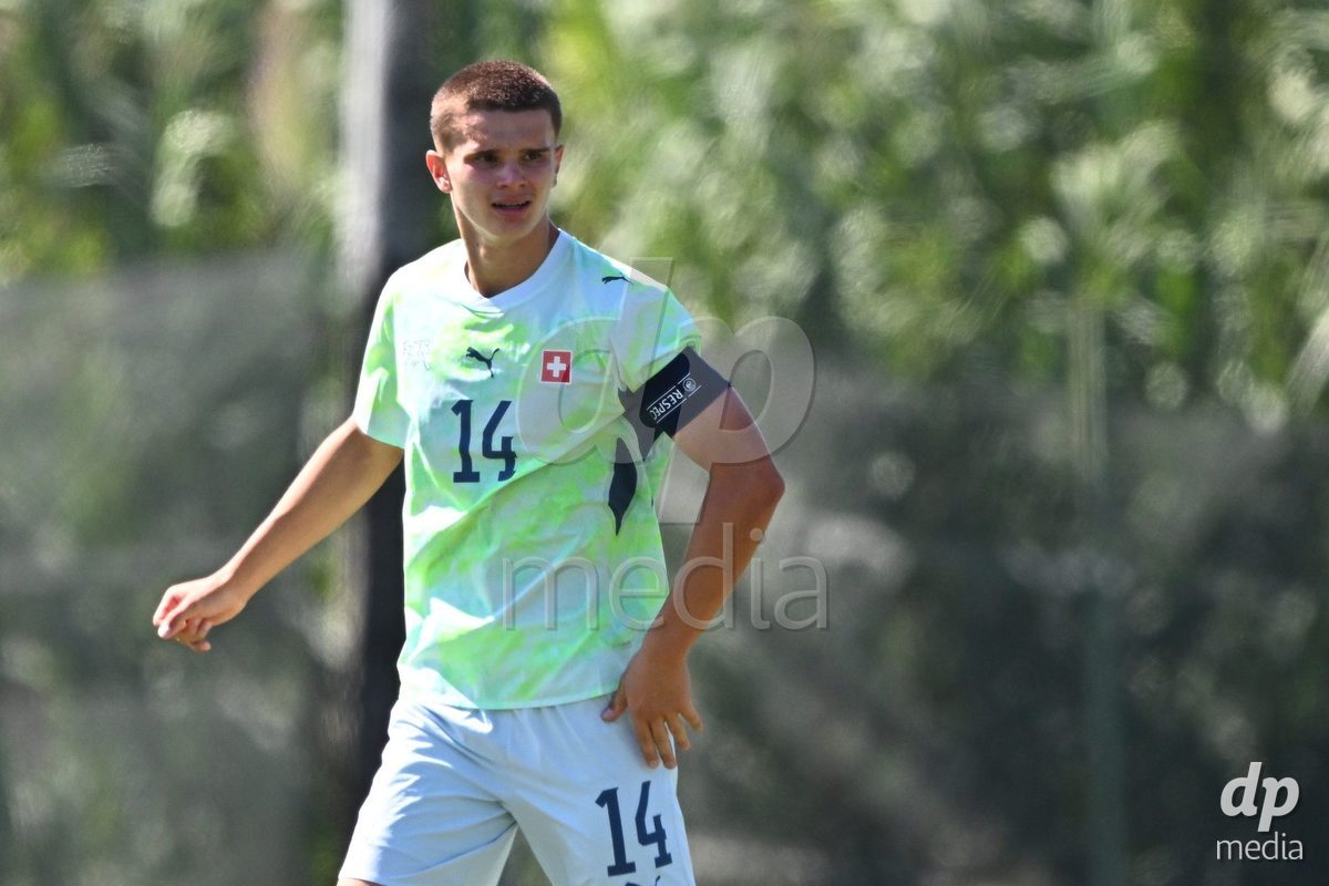 OLIVA NOVA, SPAIN - SEPTEMBER 23: Ivelj, Ivan of Switzerland during the International Friendly match between Switzerland U17 and Wales U17 at Oliva Nova Sports Center on September 23, 2026 in Oliva Nova, Spain.
