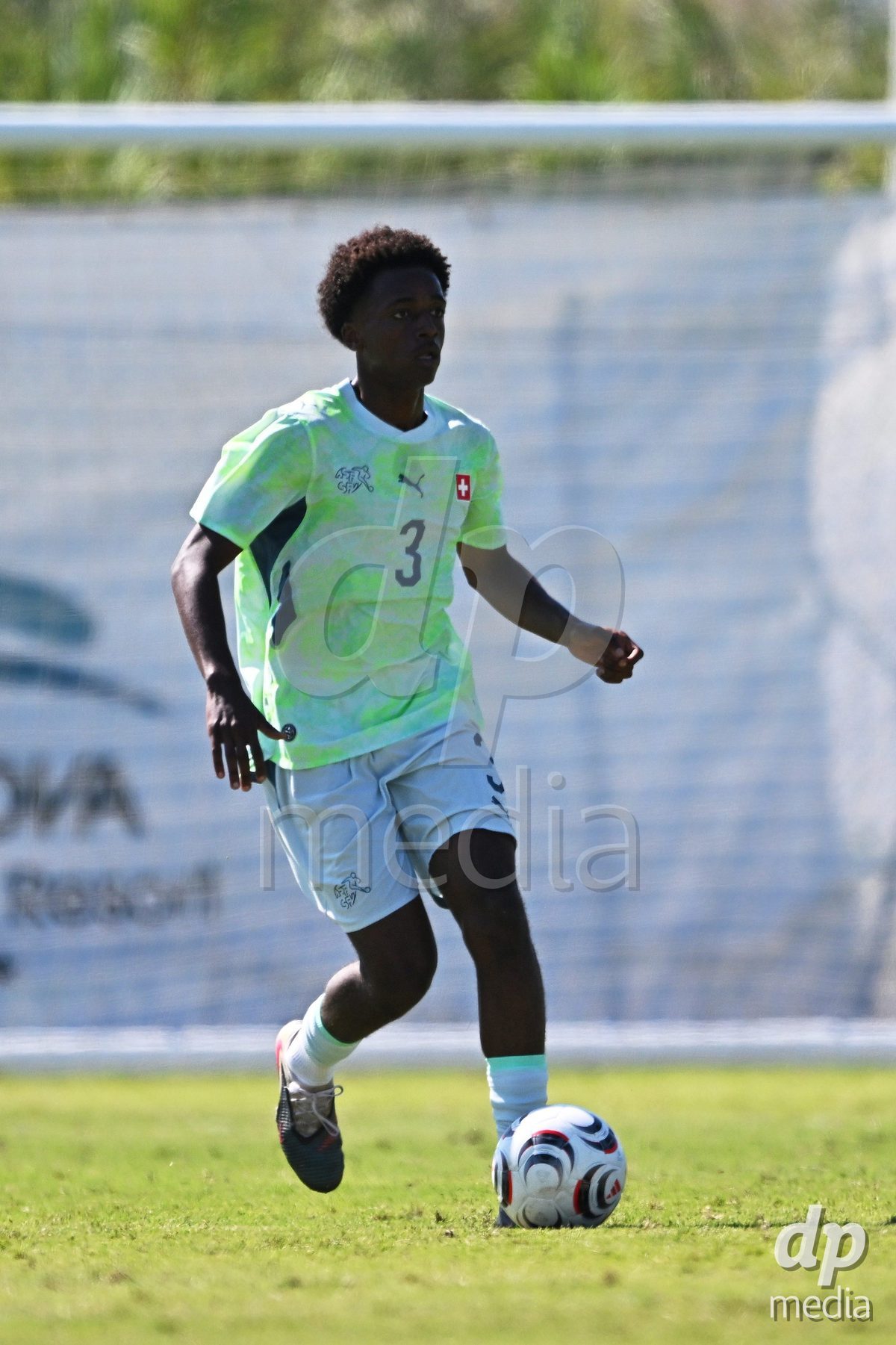 OLIVA NOVA, SPAIN - SEPTEMBER 23: Ikomi, Aaron of Switzerland during the International Friendly match between Switzerland U17 and Wales U17 at Oliva Nova Sports Center on September 23, 2026 in Oliva Nova, Spain.