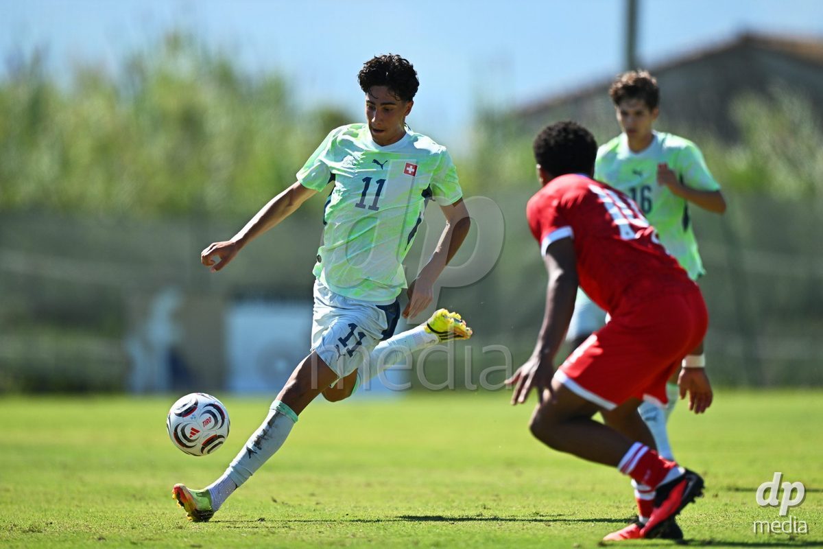 OLIVA NOVA, SPAIN - SEPTEMBER 23: Arslan Kaan, Erden of Switzerland during the International Friendly match between Switzerland U17 and Wales U17 at Oliva Nova Sports Center on September 23, 2026 in Oliva Nova, Spain.