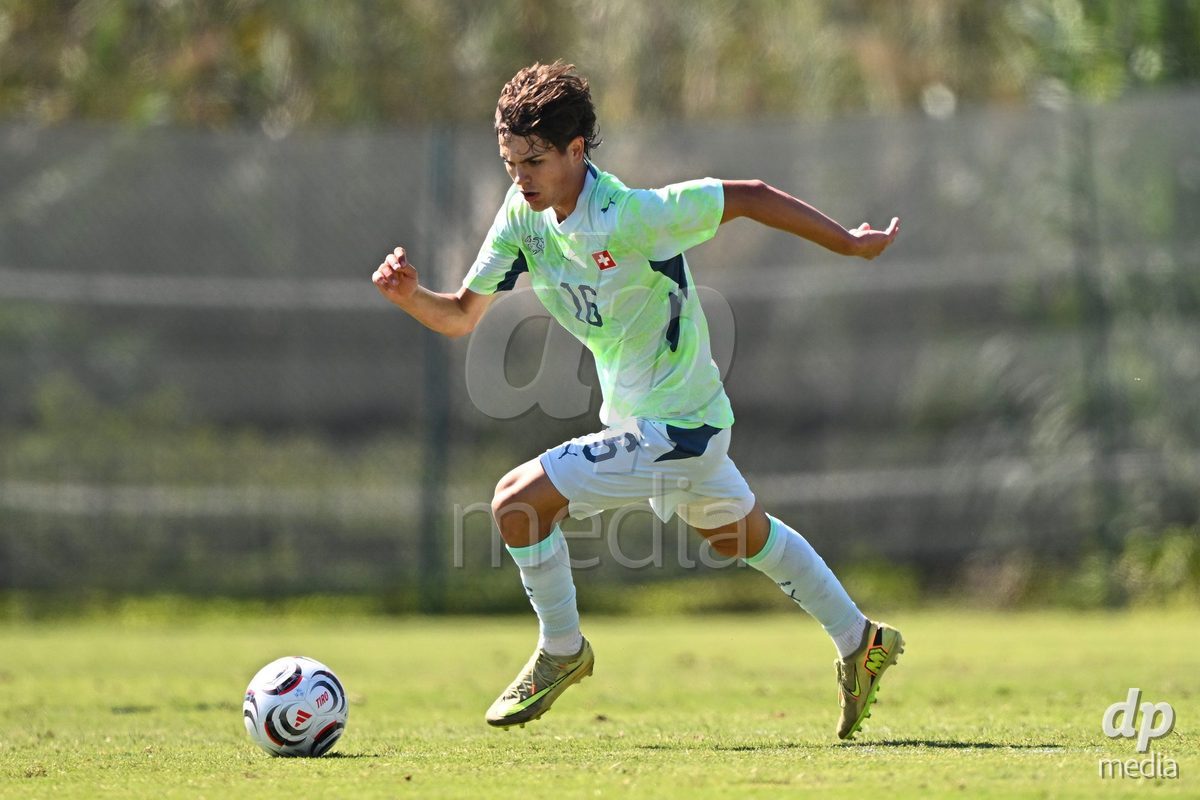 OLIVA NOVA, SPAIN - SEPTEMBER 23: Gervasini, Leon of Switzerland during the International Friendly match between Switzerland U17 and Wales U17 at Oliva Nova Sports Center on September 23, 2026 in Oliva Nova, Spain.