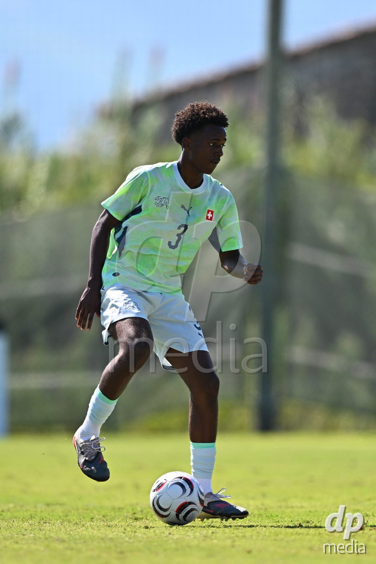 OLIVA NOVA, SPAIN - SEPTEMBER 23: Ikomi, Aaron of Switzerland during the International Friendly match between Switzerland U17 and Wales U17 at Oliva Nova Sports Center on September 23, 2026 in Oliva Nova, Spain.