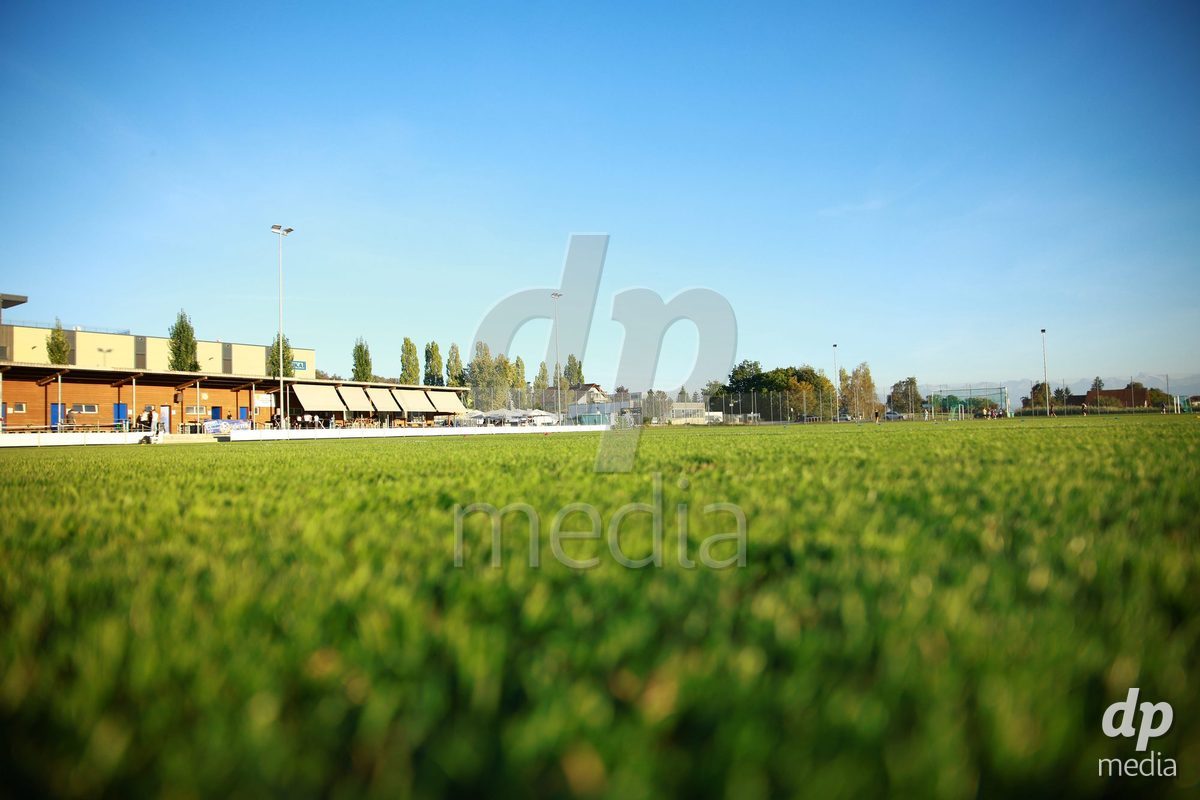 HITZKIRCH, SWITZERLAND - SEPTEMBER 25: Pitch conditions during the AXA Women's Cup match between Frauenfussball Seetal and FC Luzern at Sportplatz Tegler on September 25, 2026 in Hitzkirch, Switzerland.